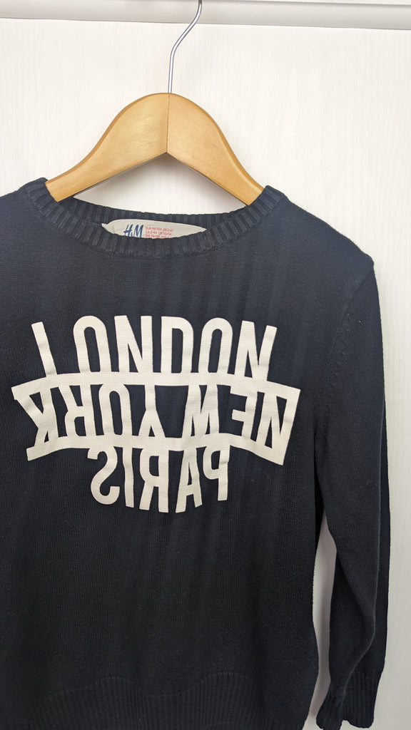 H&M London New York Paris Jumper 2-4y H&M Used, Preloved, Preworn & Second Hand Baby, Kids & Children's Clothing UK Online. Cheap affordable. Brands including Next, Joules, Nutmeg, TU, F&F, H&M.