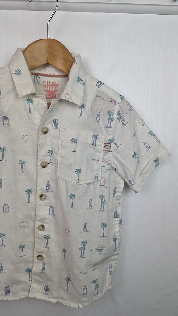 F&F Palm Trees Linen & Cotton Shirt 2-3y F&F Used, Preloved, Preworn & Second Hand Baby, Kids & Children's Clothing UK Online. Cheap affordable. Brands including Next, Joules, Nutmeg, TU, F&F, H&M.