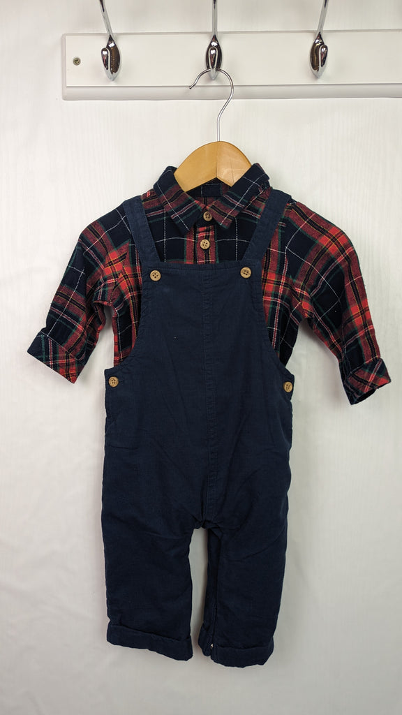 Matalan Cord Dungarees & Bodysuit Outfit - Boys 3-6 Months Matalan Used, Preloved, Preworn & Second Hand Baby, Kids & Children's Clothing UK Online. Cheap affordable. Brands including Next, Joules, Nutmeg, TU, F&F, H&M.