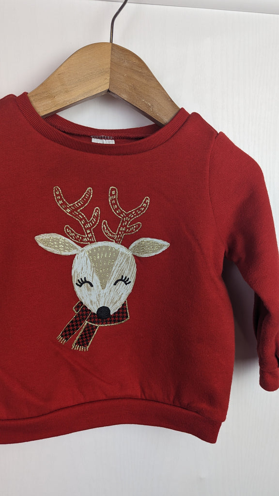 Carter's Christmas Reindeer Jumper - Unisex 12 Months Carters Used, Preloved, Preworn & Second Hand Baby, Kids & Children's Clothing UK Online. Cheap affordable. Brands including Next, Joules, Nutmeg, TU, F&F, H&M.
