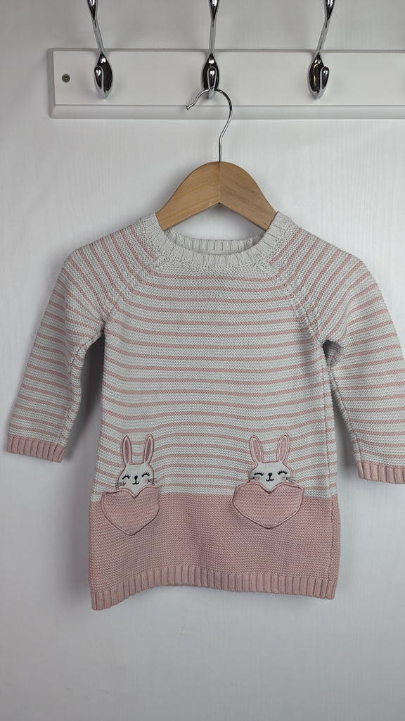 PLAYWEAR Bunny Knit Dress - Girls 9-12 Months Primark Used, Preloved, Preworn & Second Hand Baby, Kids & Children's Clothing UK Online. Cheap affordable. Brands including Next, Joules, Nutmeg, TU, F&F, H&M.