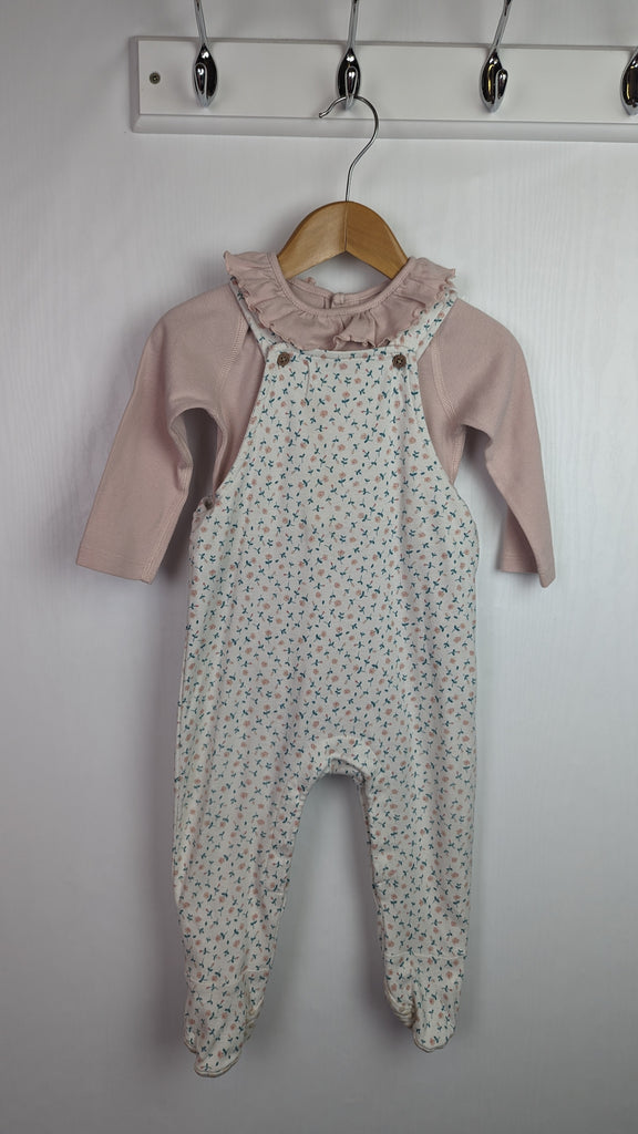 M&S Pink Floral Romper & Bodysuit Outfit - Girls 9-12 Months Marks & Spencer Used, Preloved, Preworn & Second Hand Baby, Kids & Children's Clothing UK Online. Cheap affordable. Brands including Next, Joules, Nutmeg, TU, F&F, H&M.