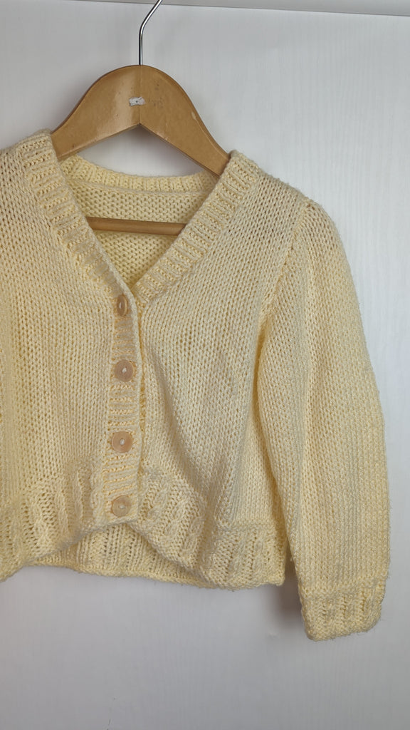 Handmade Knitted Yellow Cardigan - Girls 12-18 Months Handmade Used, Preloved, Preworn & Second Hand Baby, Kids & Children's Clothing UK Online. Cheap affordable. Brands including Next, Joules, Nutmeg, TU, F&F, H&M.