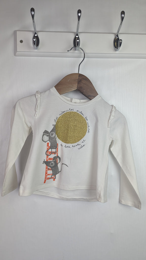 Zara Mouse Long Sleeve Top - Girls 3-6 Months Zara Used, Preloved, Preworn & Second Hand Baby, Kids & Children's Clothing UK Online. Cheap affordable. Brands including Next, Joules, Nutmeg, TU, F&F, H&M.