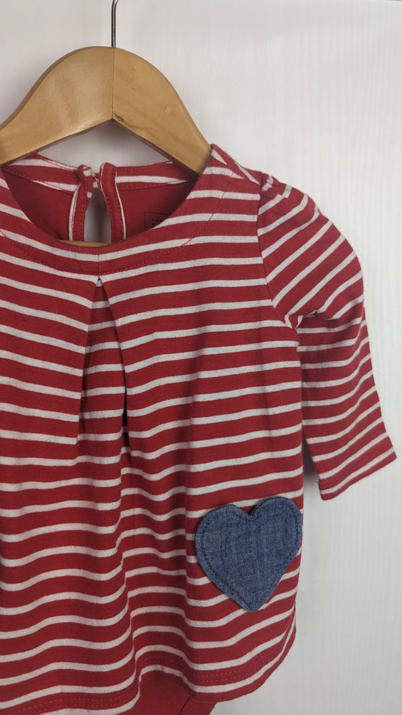 GAP Red Striped Dress & Bodysuit - Girls 3-6 Months Gap Used, Preloved, Preworn & Second Hand Baby, Kids & Children's Clothing UK Online. Cheap affordable. Brands including Next, Joules, Nutmeg, TU, F&F, H&M.