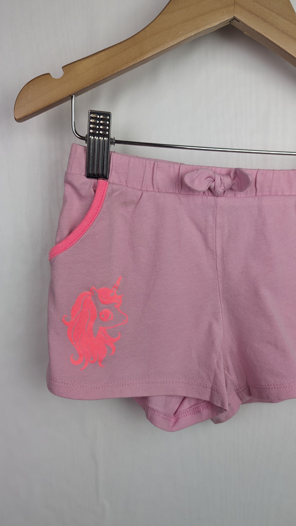 H&M Pink Unicorn Shorts - Girls 2-4 Years H&M Used, Preloved, Preworn & Second Hand Baby, Kids & Children's Clothing UK Online. Cheap affordable. Brands including Next, Joules, Nutmeg, TU, F&F, H&M.
