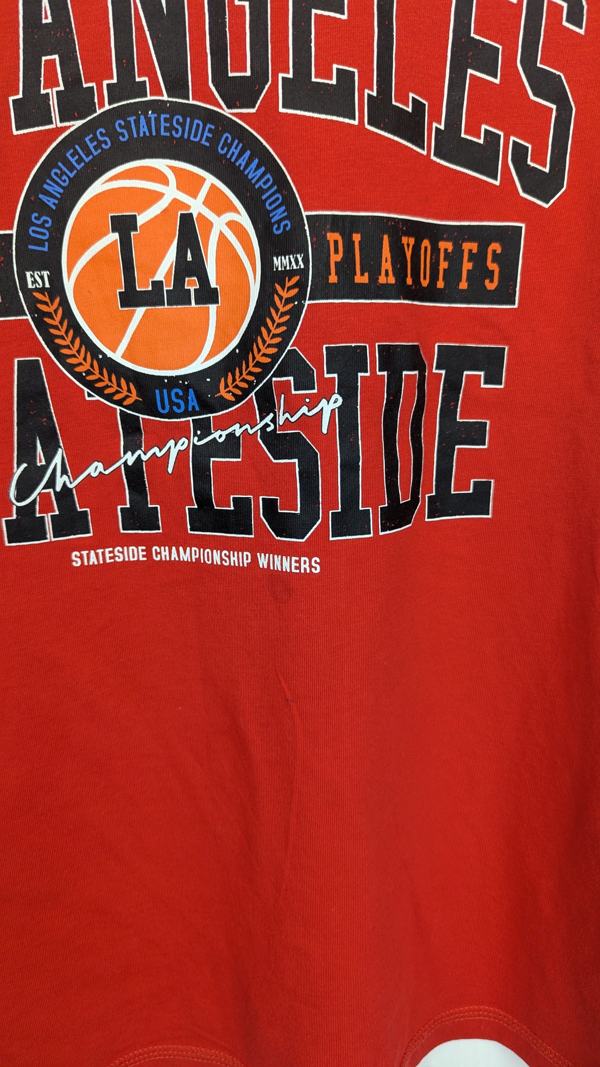 George Red LA Championship Top - Boys 13 - 14 Years - Little Ones Preloved. Second Hand Children's & Preloved Baby, Kids, Girls & Boys Clothes. UK online