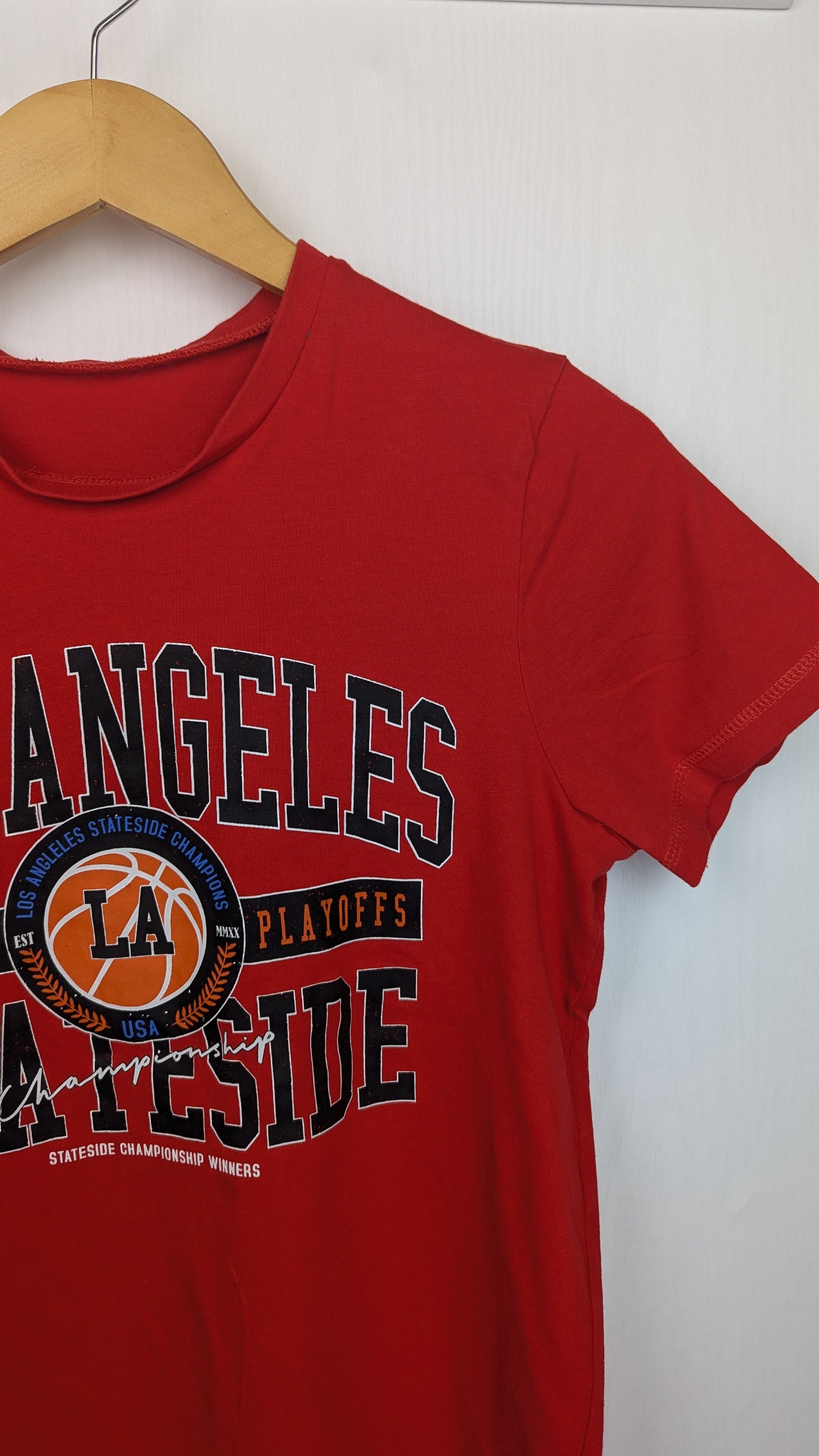 George Red LA Championship Top - Boys 13 - 14 Years - Little Ones Preloved. Second Hand Children's & Preloved Baby, Kids, Girls & Boys Clothes. UK online