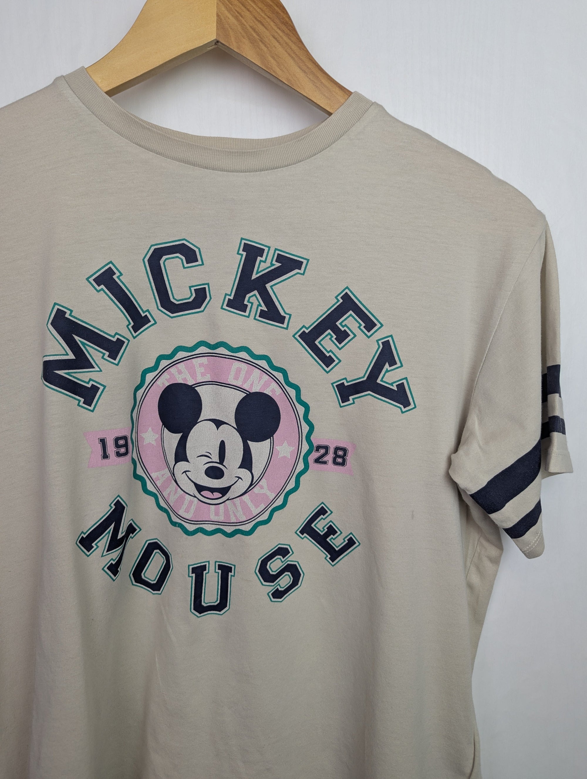 H&M Beige Mickey Mouse Top - Girls 10 - 12 Years - Little Ones Preloved. Second Hand Children's & Preloved Baby, Kids, Girls & Boys Clothes. UK online