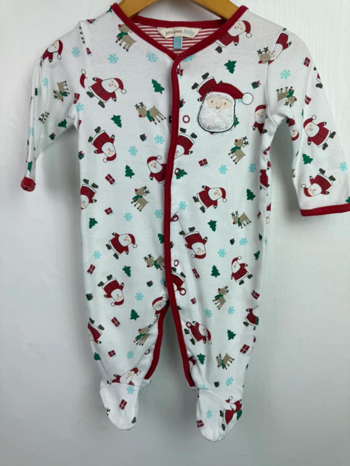 John Lewis Christmas Sleepsuit - Unisex 0 - 3 Months - Little Ones Preloved. Second Hand Children's & Preloved Baby, Kids, Girls & Boys Clothes. UK online