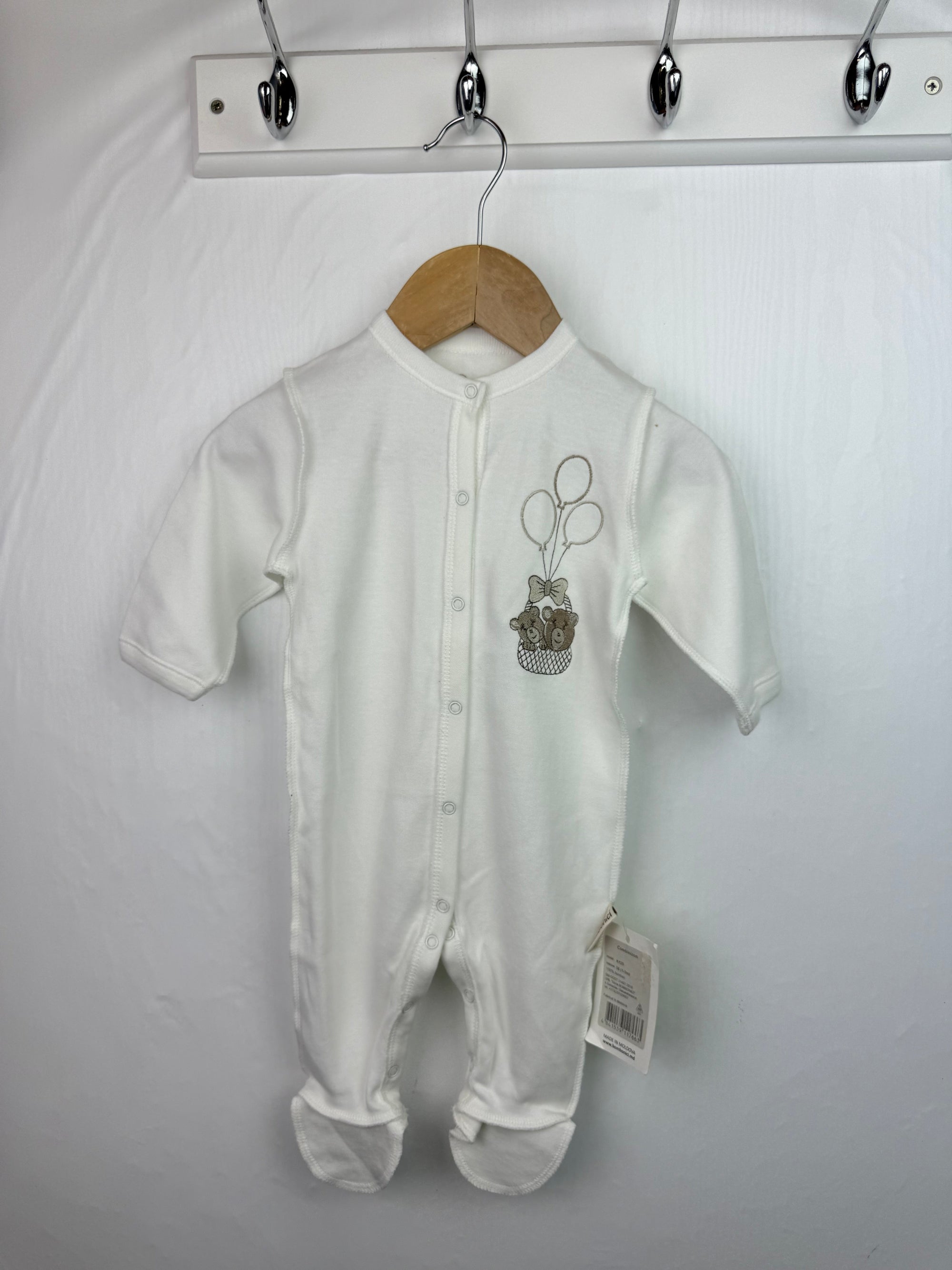 NEW Bombonici Bear Sleepsuit - Unisex 1 - 3 Months - Little Ones Preloved. Second Hand Children's & Preloved Baby, Kids, Girls & Boys Clothes. UK online