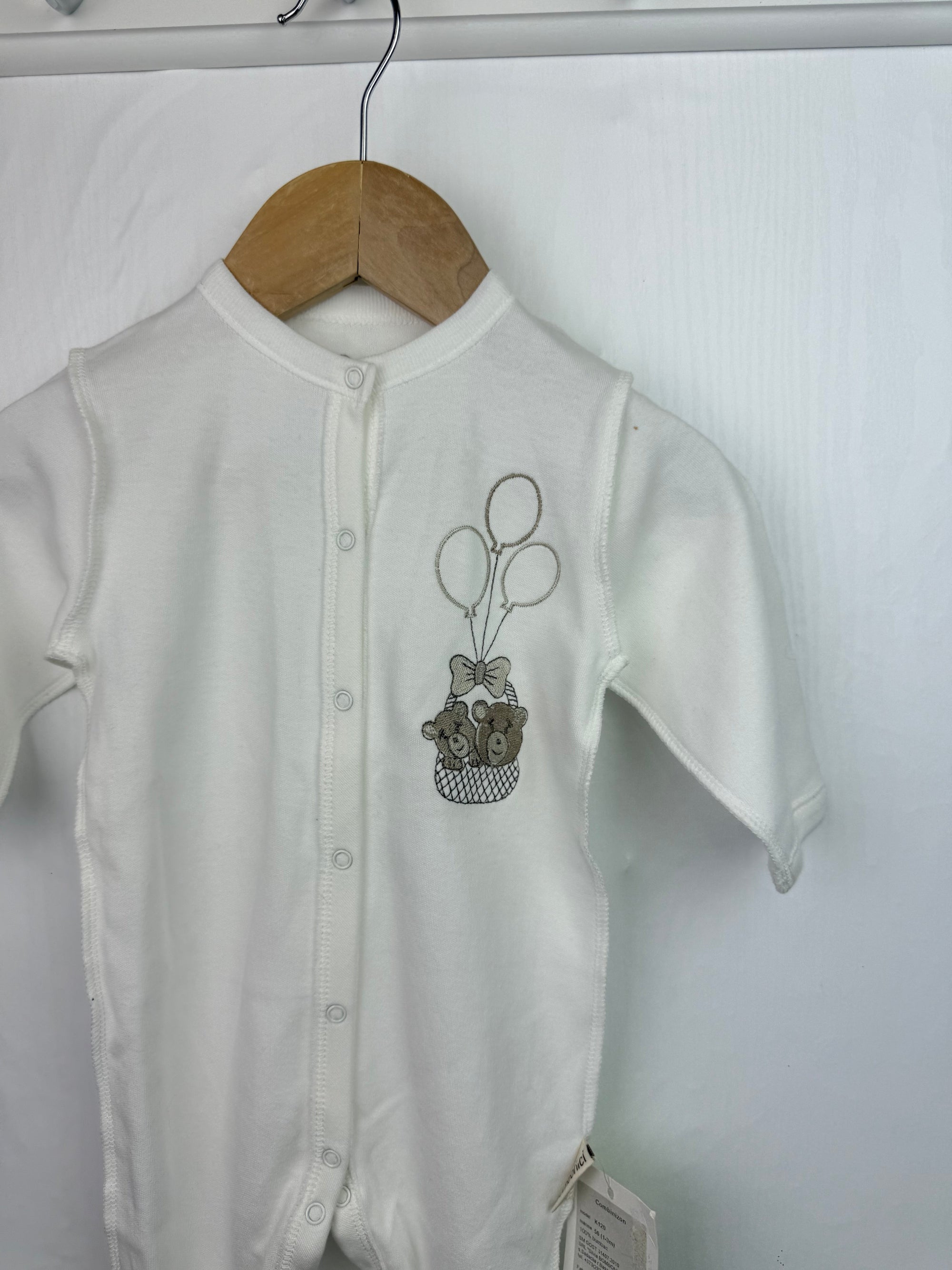 NEW Bombonici Bear Sleepsuit - Unisex 1 - 3 Months - Little Ones Preloved. Second Hand Children's & Preloved Baby, Kids, Girls & Boys Clothes. UK online