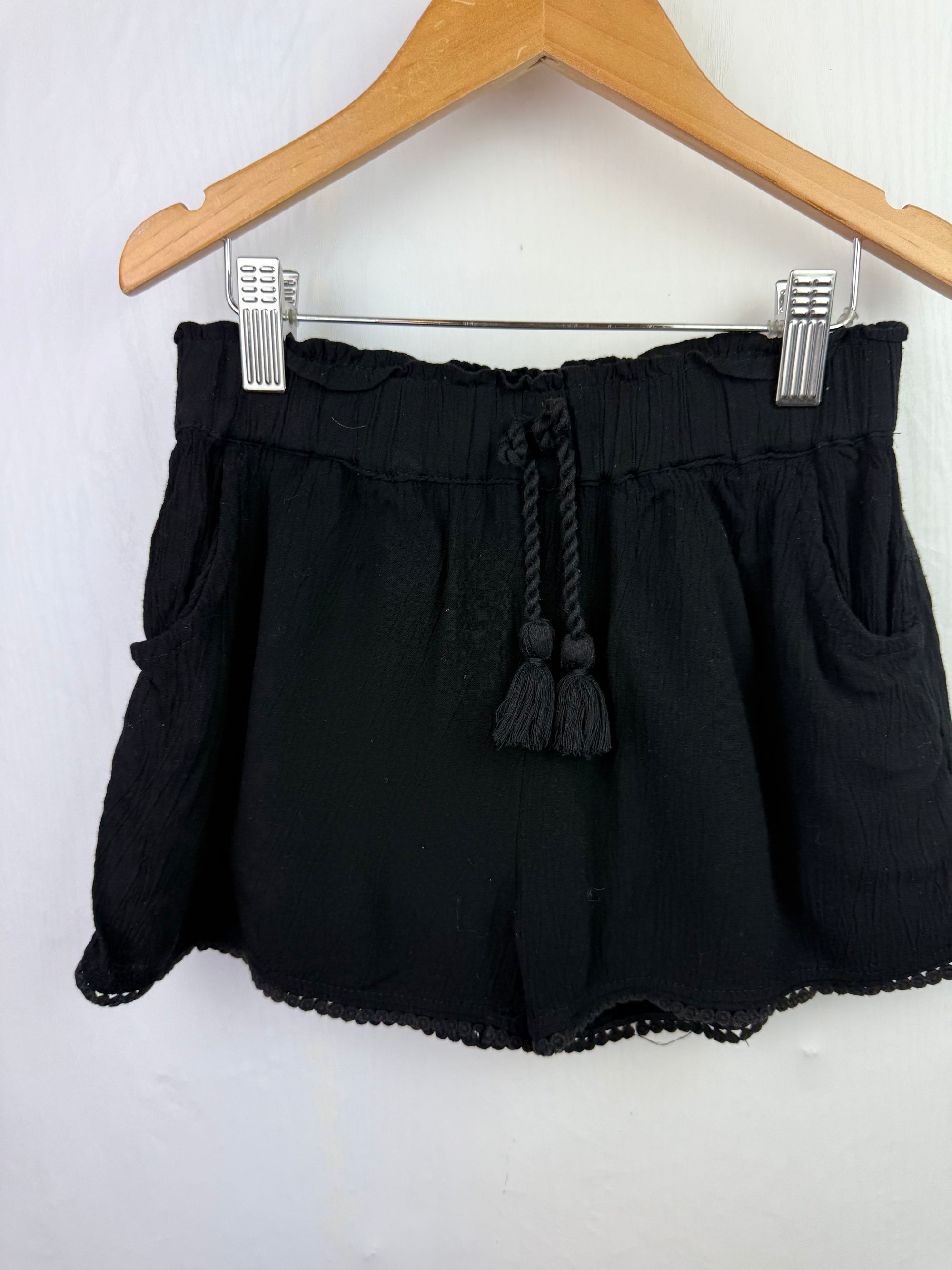 Next Black Tassle Shorts - Girls 9 Years - Little Ones Preloved. Second Hand Children's & Preloved Baby, Kids, Girls & Boys Clothes. UK online