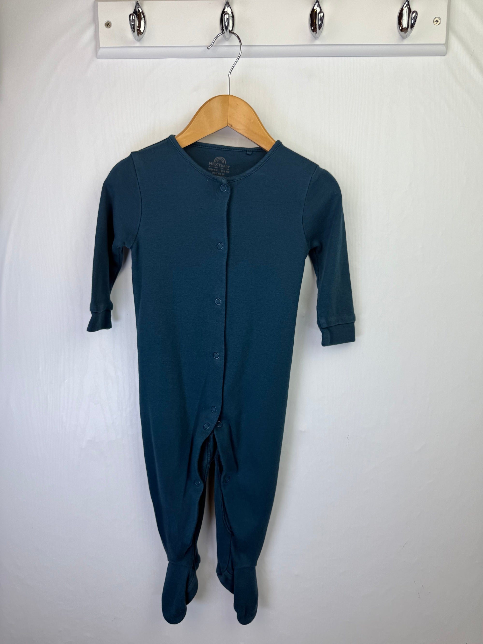 Next Dark Blue/Green Sleepsuit - Boys 6 - 9 Months - Little Ones Preloved. Second Hand Children's & Preloved Baby, Kids, Girls & Boys Clothes. UK online