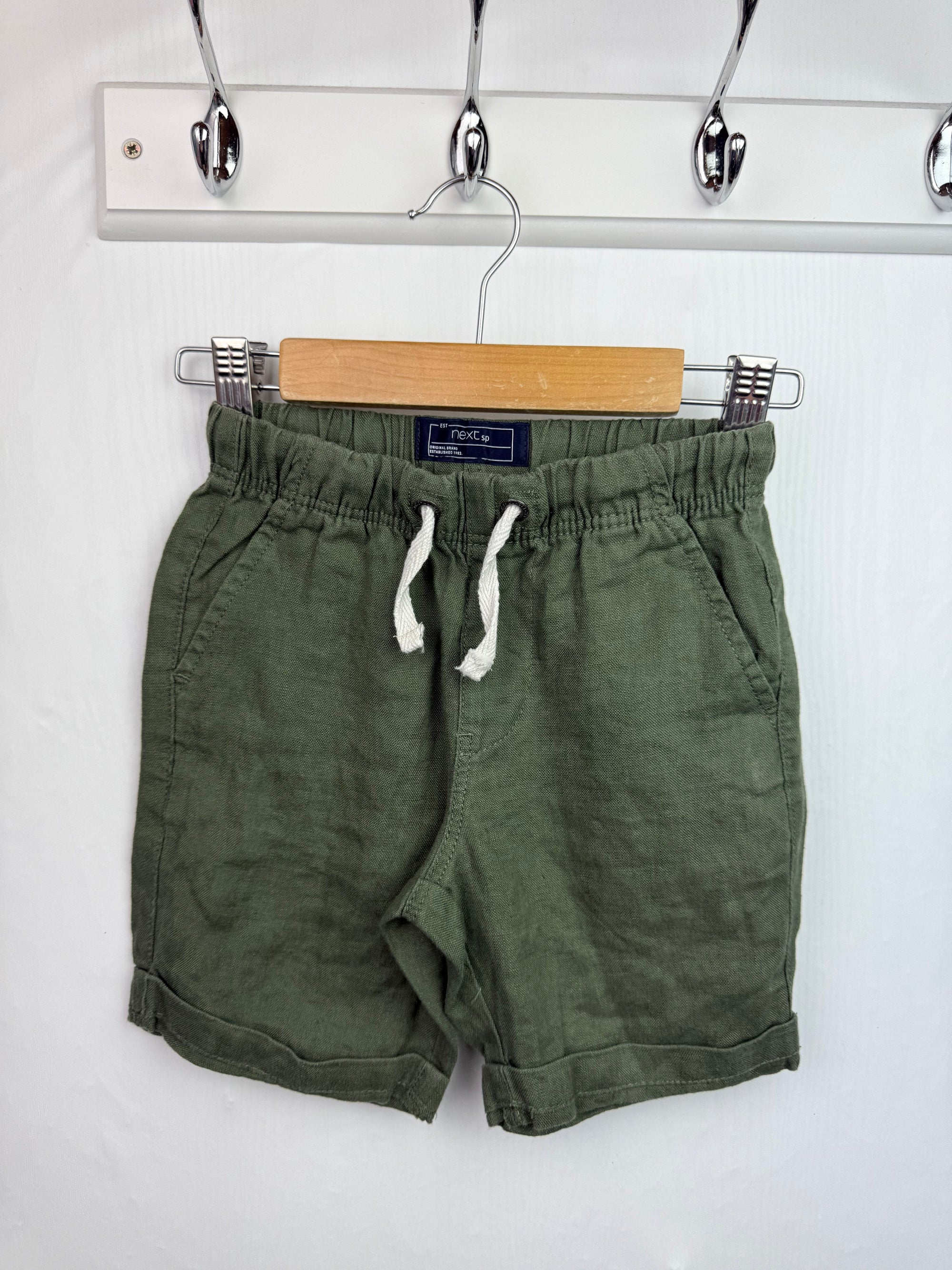 Next Green Linen Shorts - Boys 4 Years - Little Ones Preloved. Second Hand Children's & Preloved Baby, Kids, Girls & Boys Clothes. UK online