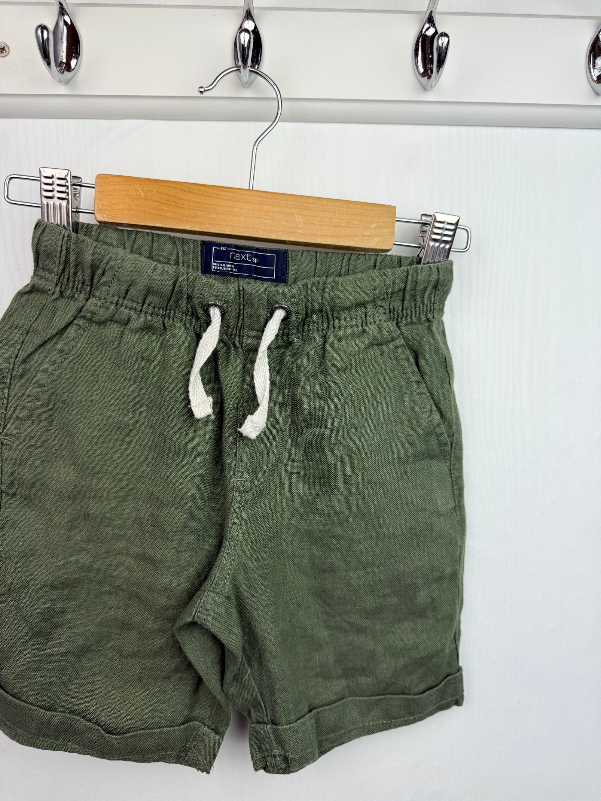 Next Green Linen Shorts - Boys 4 Years - Little Ones Preloved. Second Hand Children's & Preloved Baby, Kids, Girls & Boys Clothes. UK online