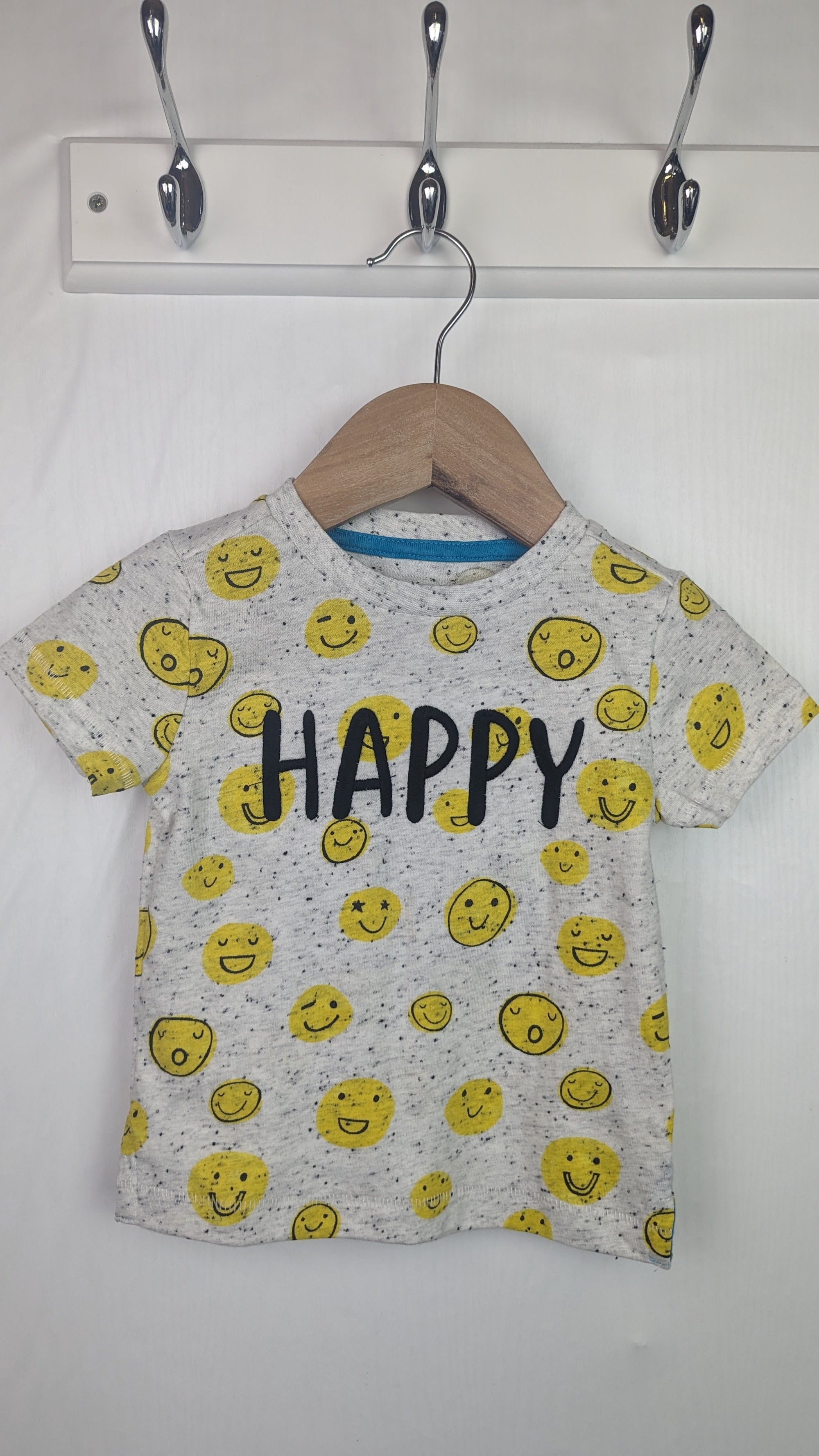 Next Happy Short Sleeve Top - Boys 3 - 6 Months - Little Ones Preloved. Second Hand Children's & Preloved Baby, Kids, Girls & Boys Clothes. UK online