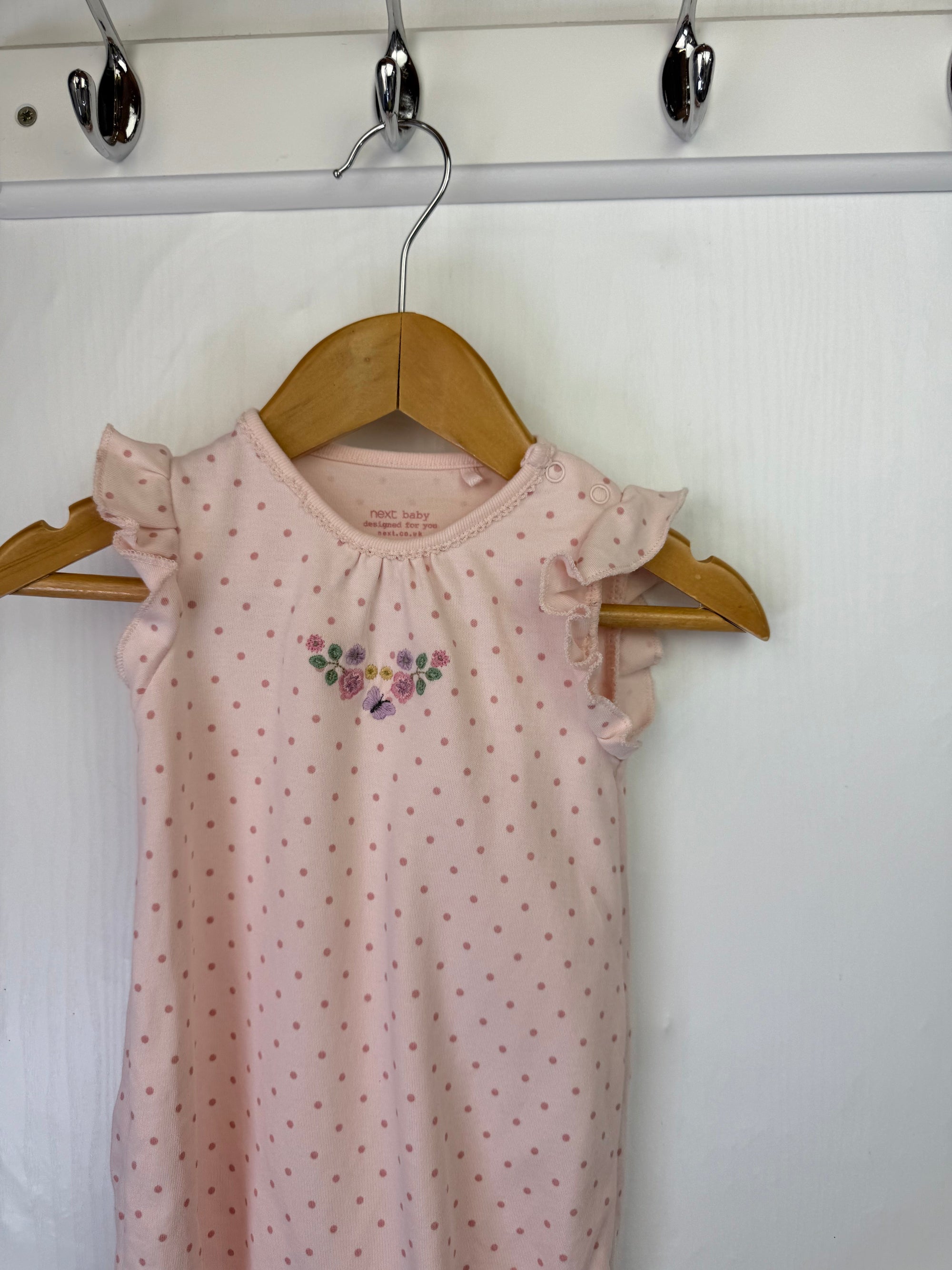 Next Pink Floral Romper - Baby Girls 0 - 3 Months - Little Ones Preloved. Second Hand Children's & Preloved Baby, Kids, Girls & Boys Clothes. UK online