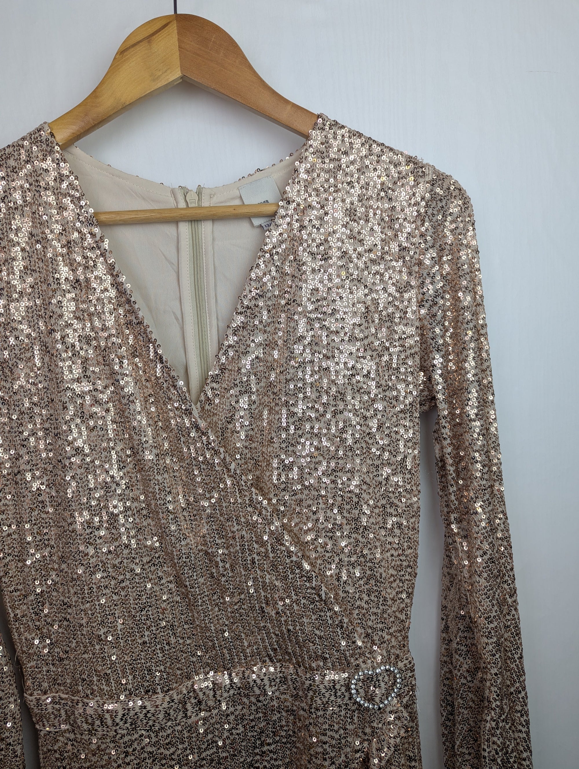 NWOT's Gold Sequin Party Playsuit - Girls 13 - 14 Years - Little Ones Preloved. Second Hand Children's & Preloved Baby, Kids, Girls & Boys Clothes. UK online