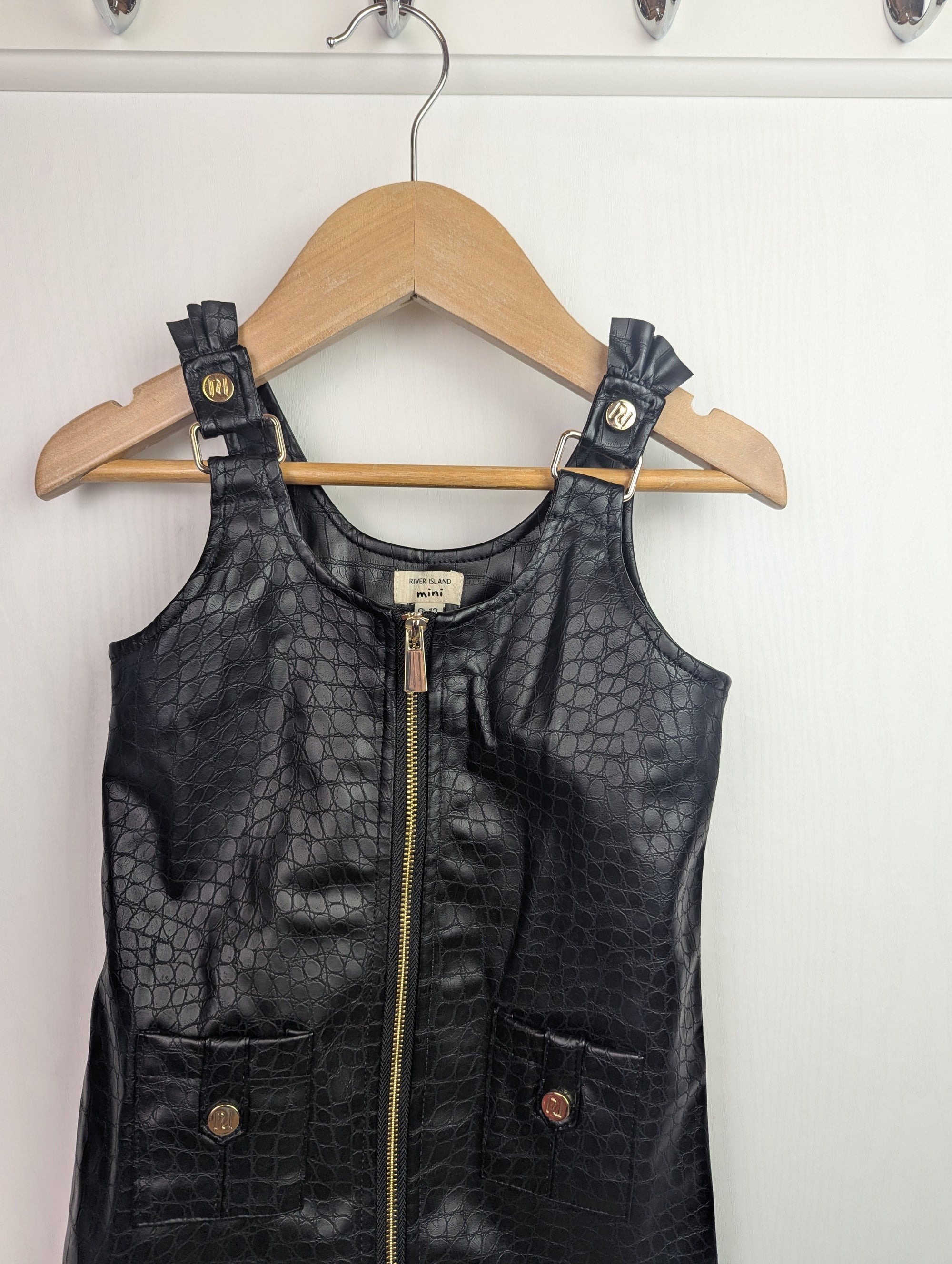 NWOT's River Island Black Pleather Dress - Girls 9 - 12 Months - Little Ones Preloved. Second Hand Children's & Preloved Baby, Kids, Girls & Boys Clothes. UK online