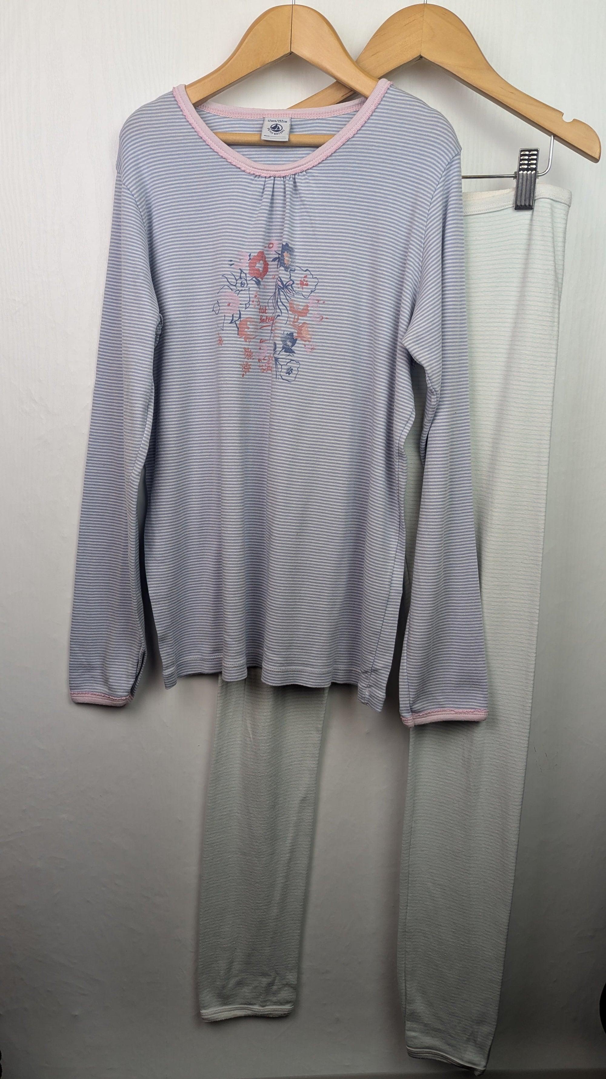 Petit Bateau Striped Floral Pyjama Set - Girls 12 Years - Little Ones Preloved. Second Hand Children's & Preloved Baby, Kids, Girls & Boys Clothes. UK online