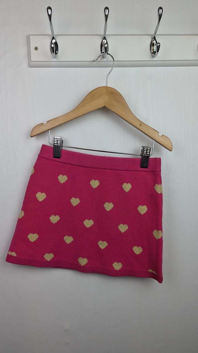 Primark Pink Heart Knit Skirt Girls 2 3 Years Little Ones Preloved