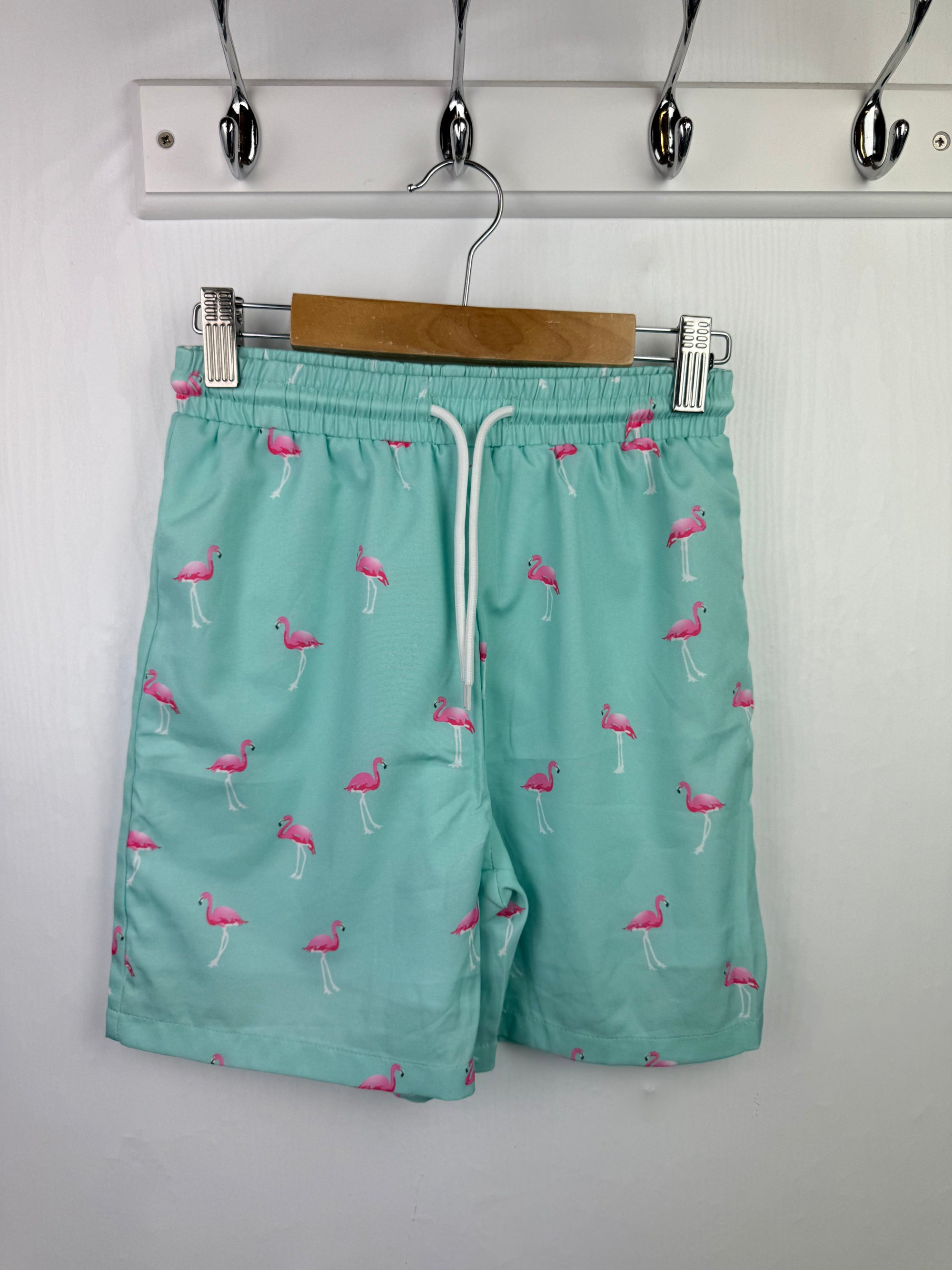 Shein Green Flamingo Shorts - Girls 9 Years - Little Ones Preloved. Second Hand Children's & Preloved Baby, Kids, Girls & Boys Clothes. UK online