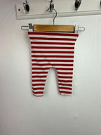 F&F Red & White Striped Leggings - Unisex 0-3 Months