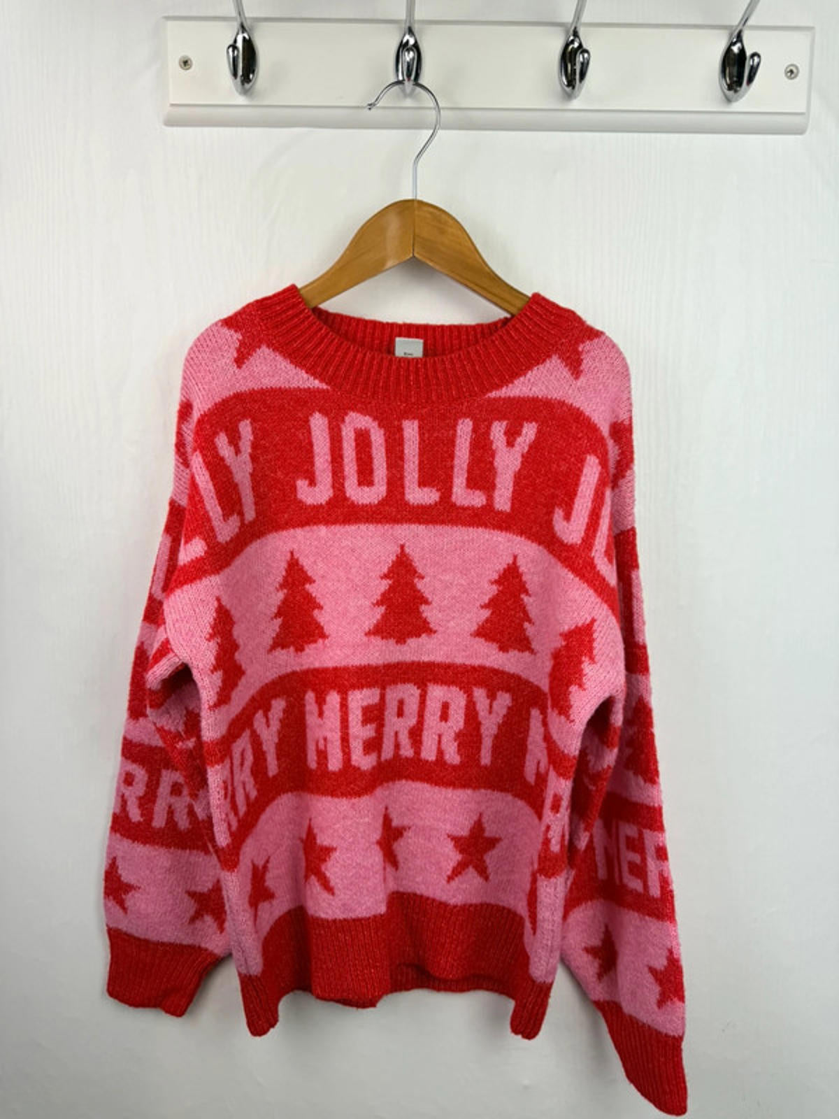 TU Pink & Red Christmas Jumper - Girls 8 Years