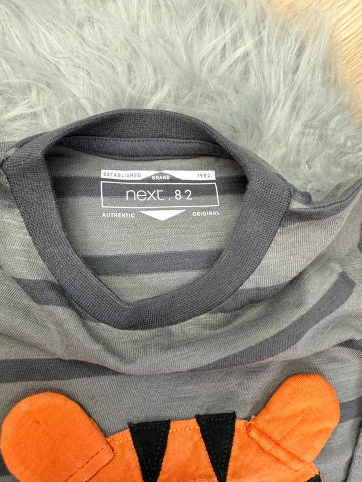 Nwot’s Ex-Next Grey Striped Tiger Top - Boys 3-6 Months Little Ones Preloved. Preloved Kids & Children’s Gently Used Clothing. Second Hand Baby, Girls & Boys Clothes. UK Postage
