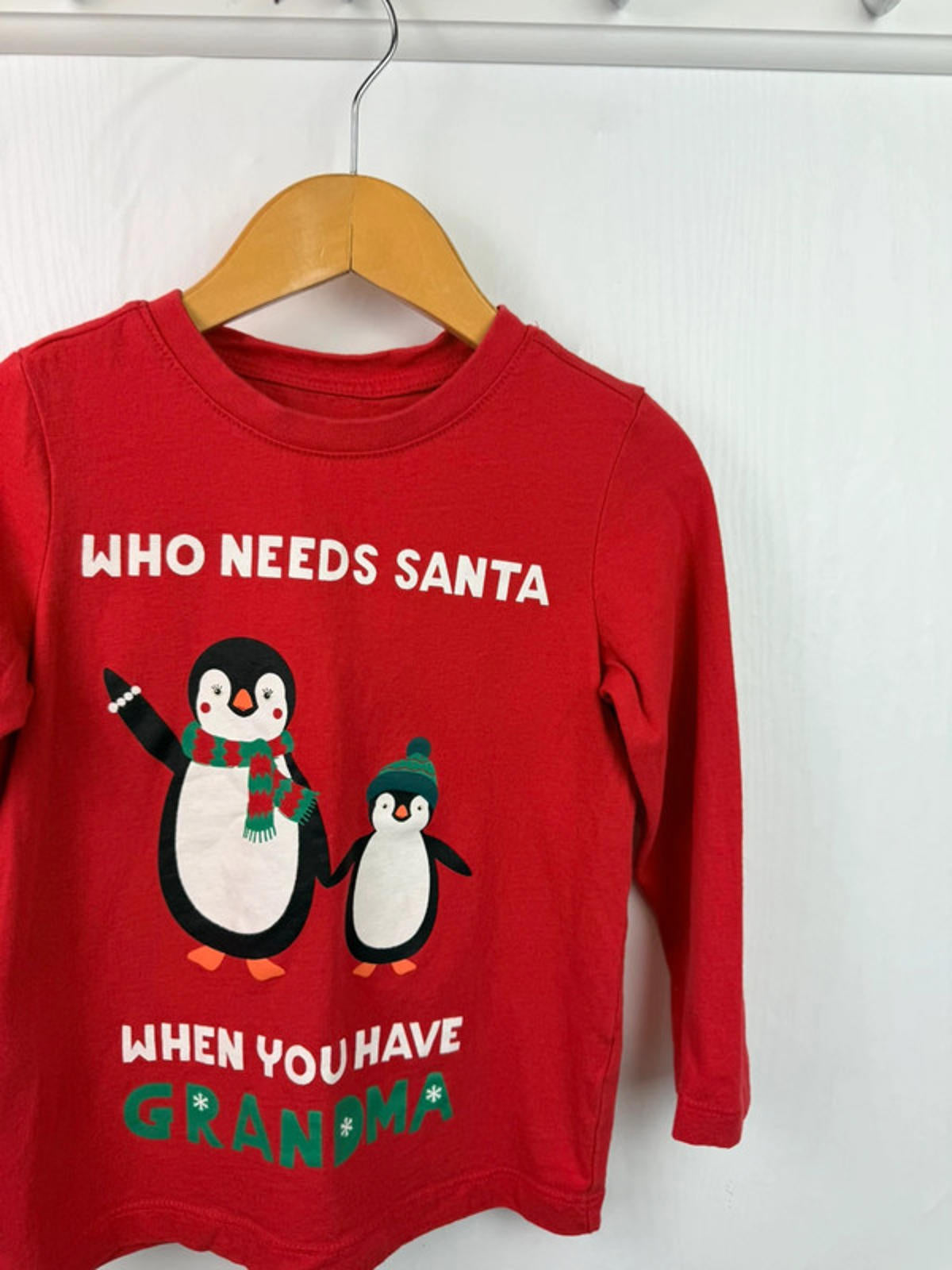 Nutmeg Santa Long Sleeve Top - Unisex 2-3 Years