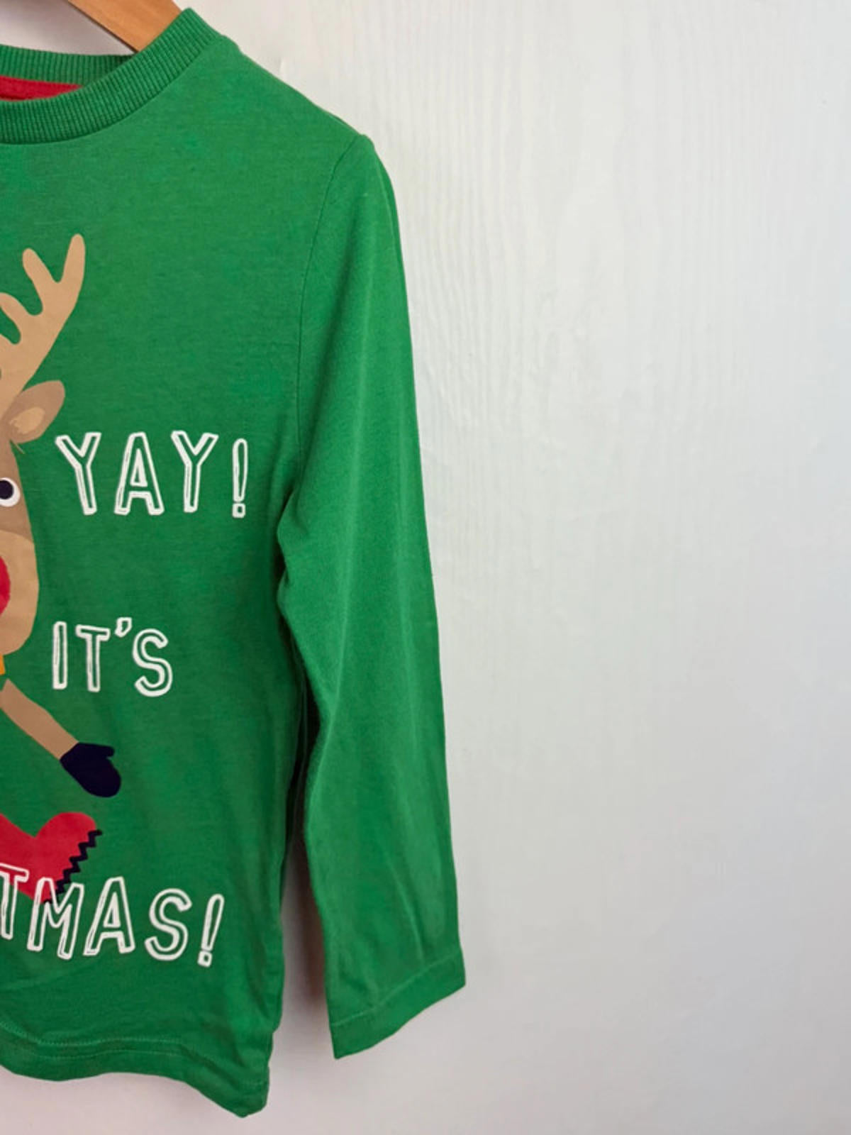F&F Green Reindeer Top - Boys 4-5 Years