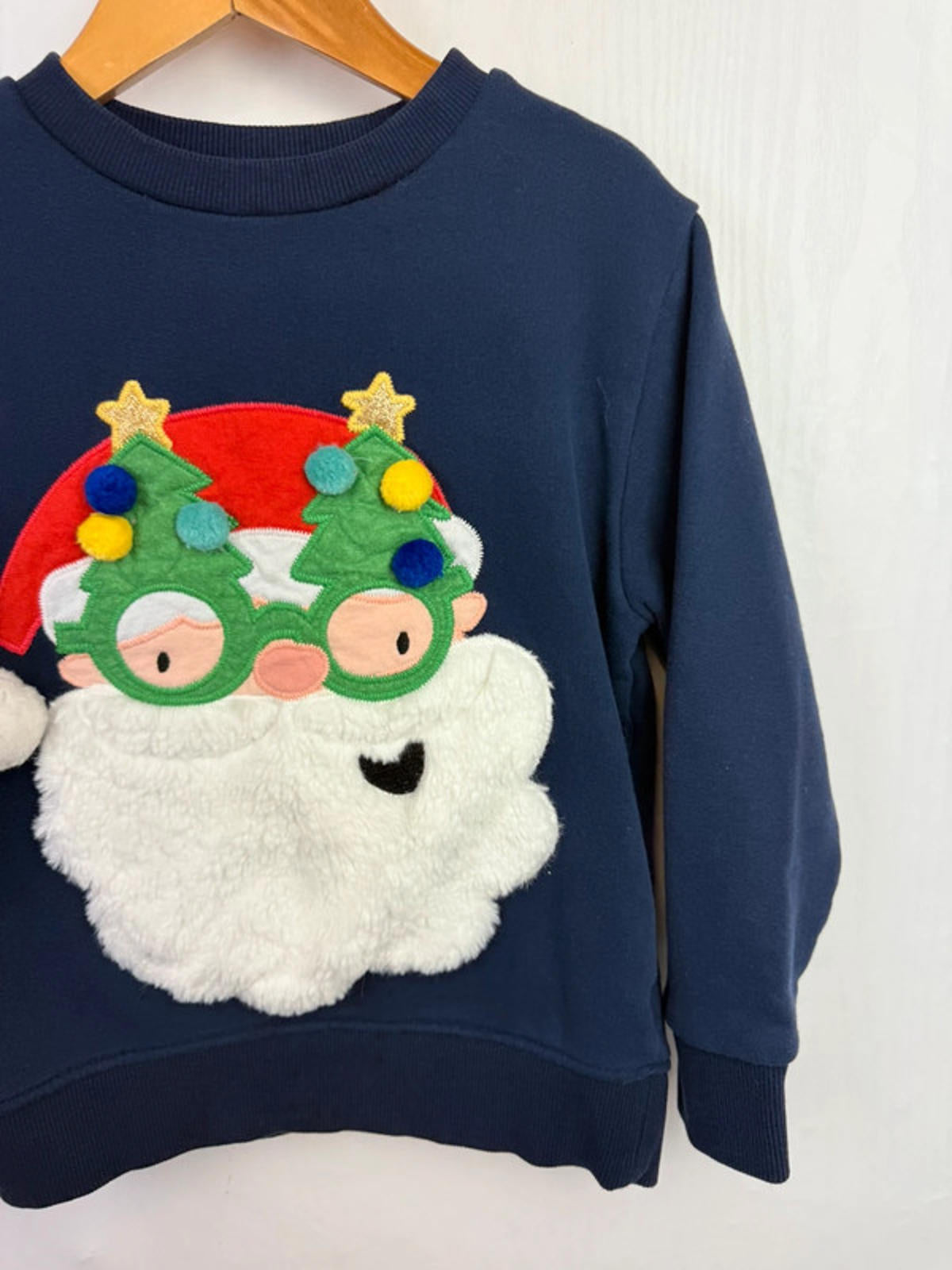 Next Navy Santa Jumper - Boys 4-5 Years