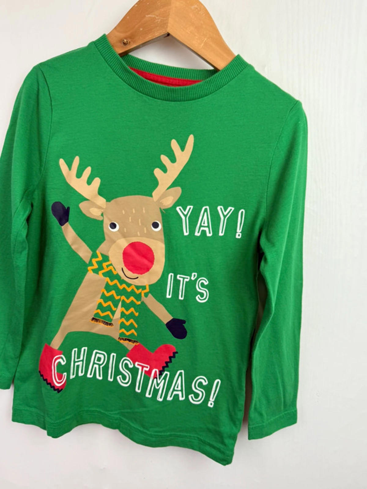 F&F Green Reindeer Top - Boys 4-5 Years