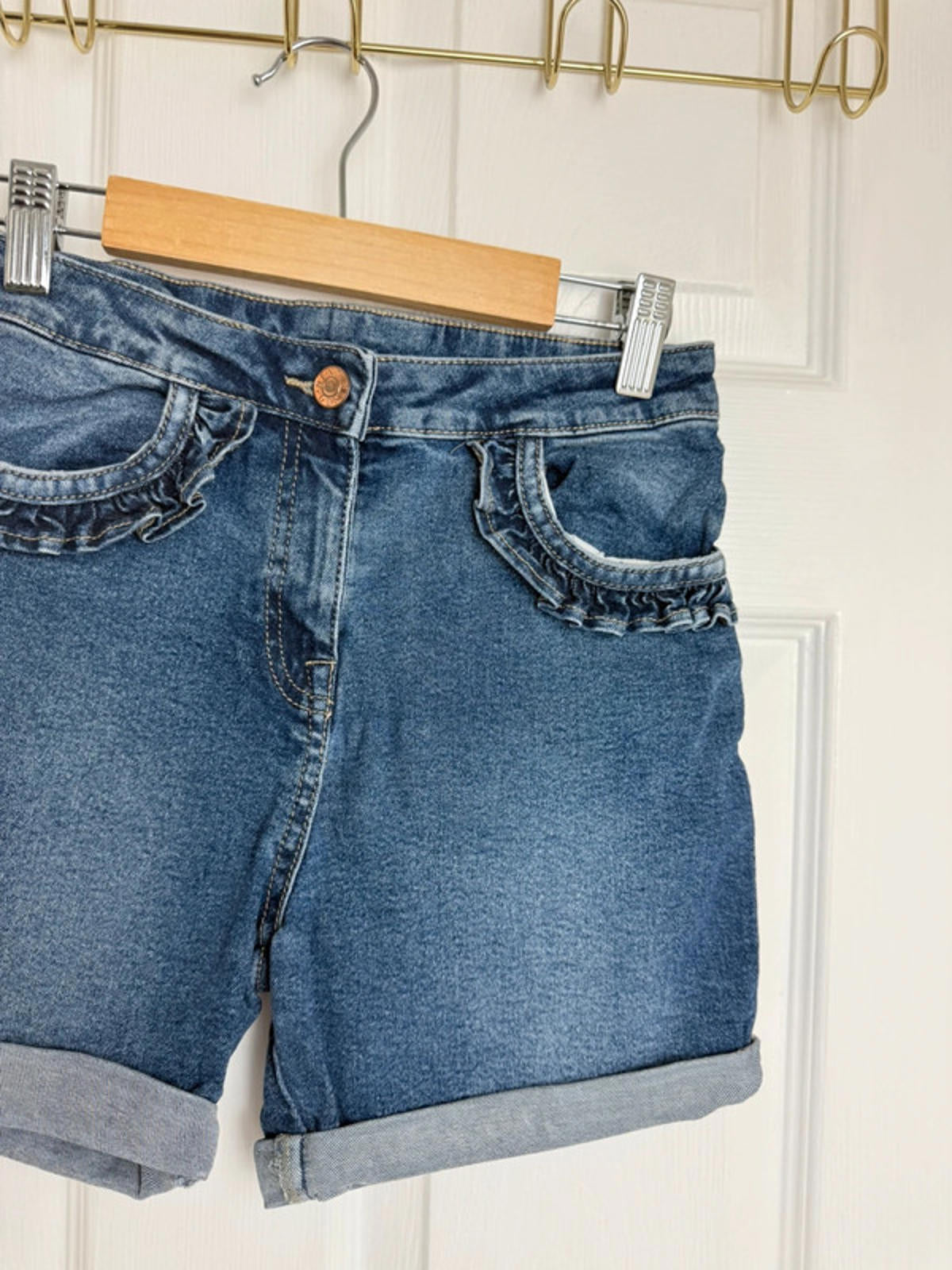 Next Blue Denim Ruffle Shorts - Girls 10 Years Little Ones Preloved. Preloved Kids & Children’s Gently Used Clothing. Second Hand Baby, Girls & Boys Clothes. UK Postage