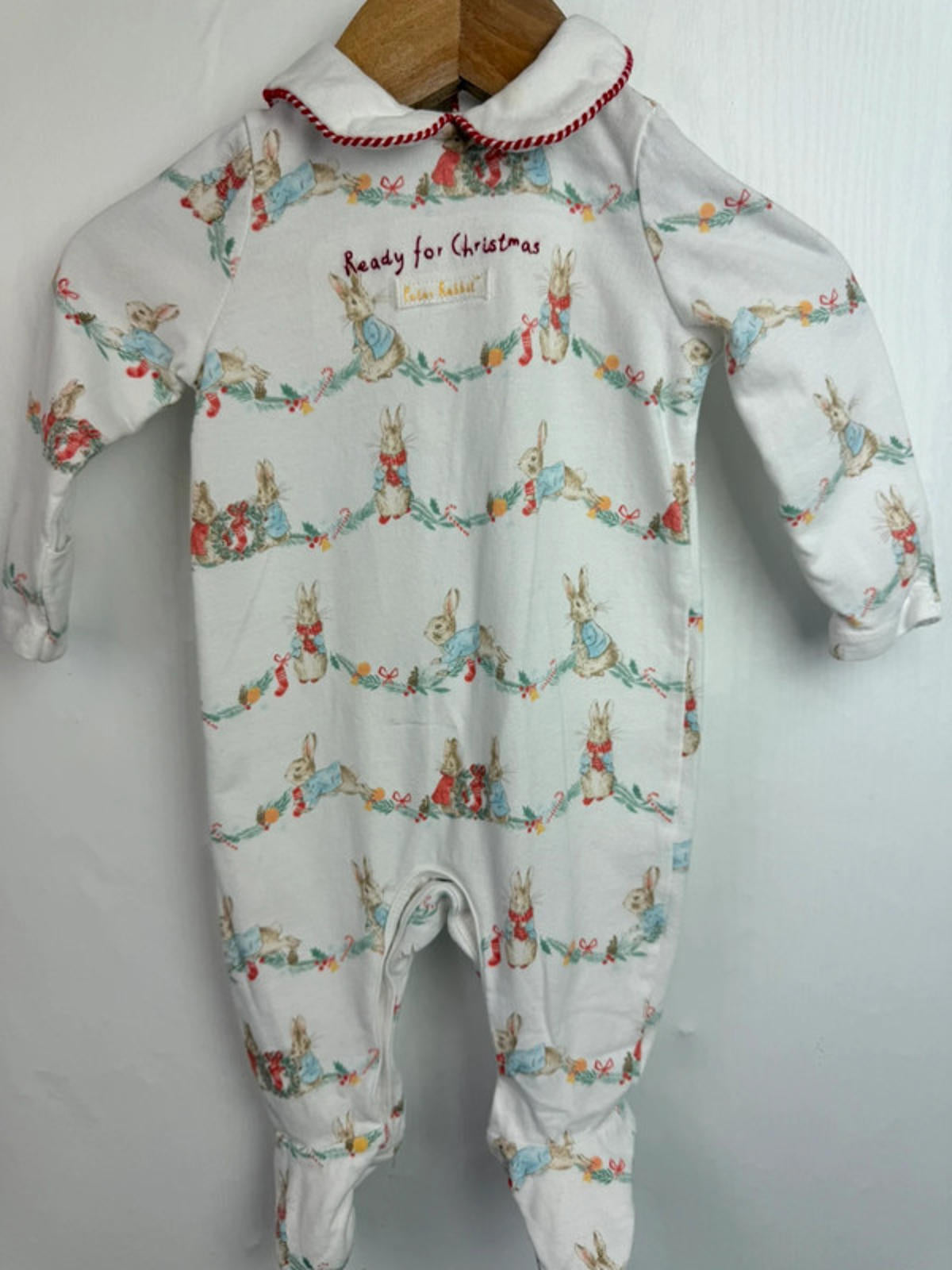 TU Peter Rabbit My First Christmas Sleepsuit - Unisex 0-3 Months
