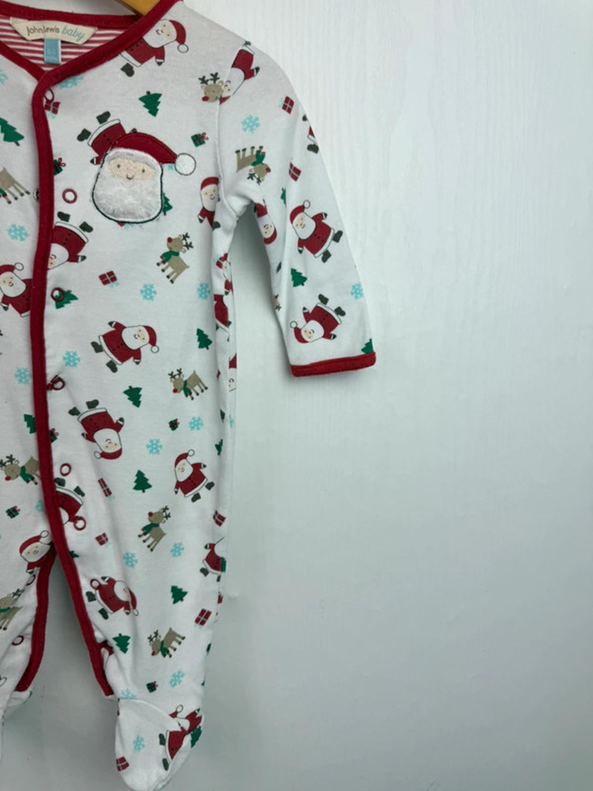 John Lewis Christmas Sleepsuit - Unisex 0-3 Months
