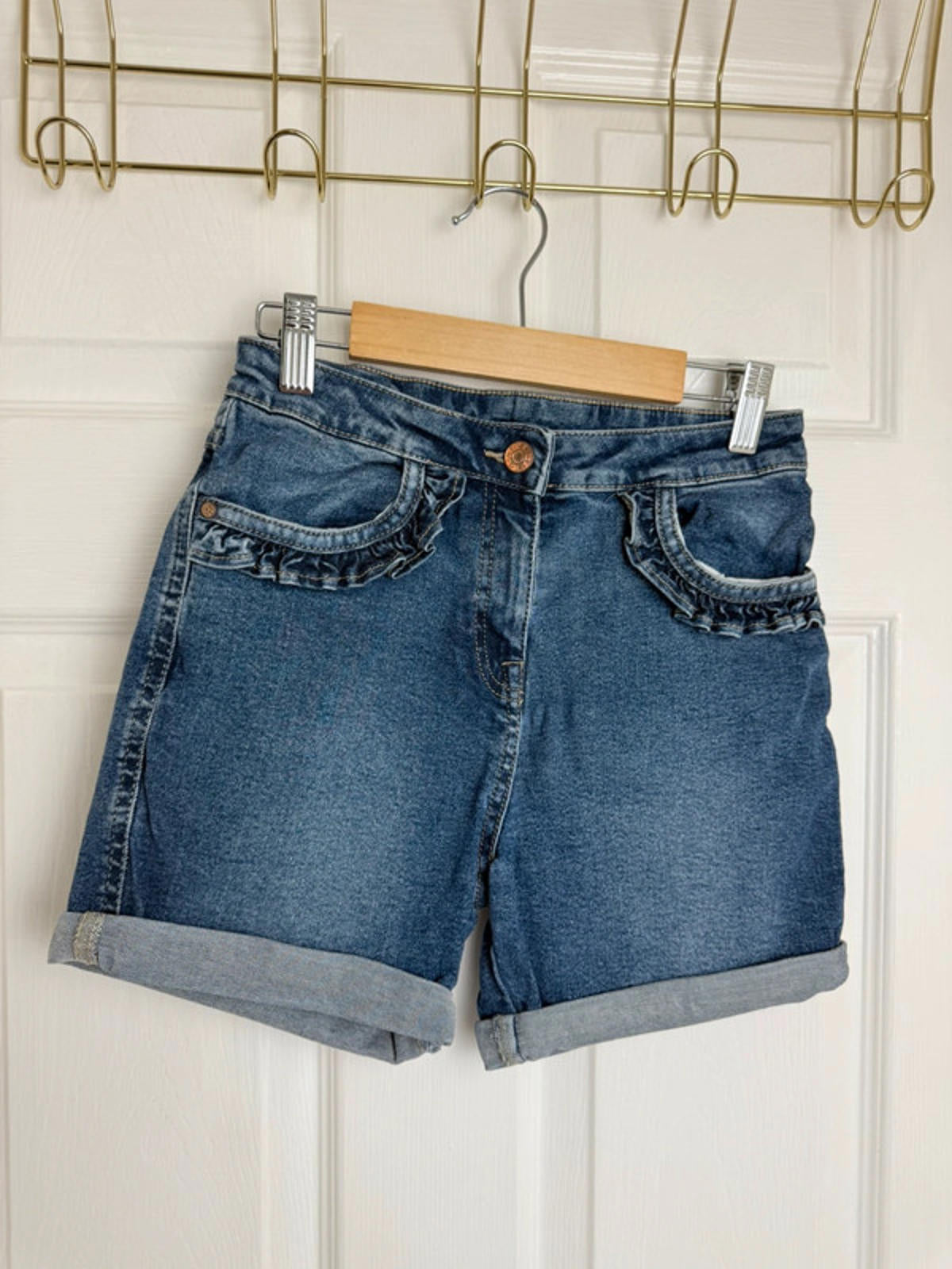 Next Blue Denim Ruffle Shorts - Girls 10 Years Little Ones Preloved. Preloved Kids & Children’s Gently Used Clothing. Second Hand Baby, Girls & Boys Clothes. UK Postage