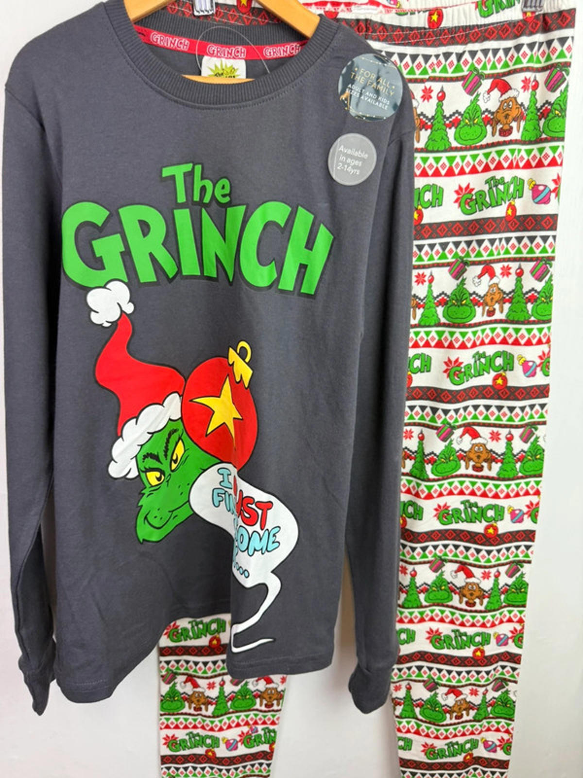 NEW George Christmas Grinch Pyjama Set - Unisex 11-12 Years