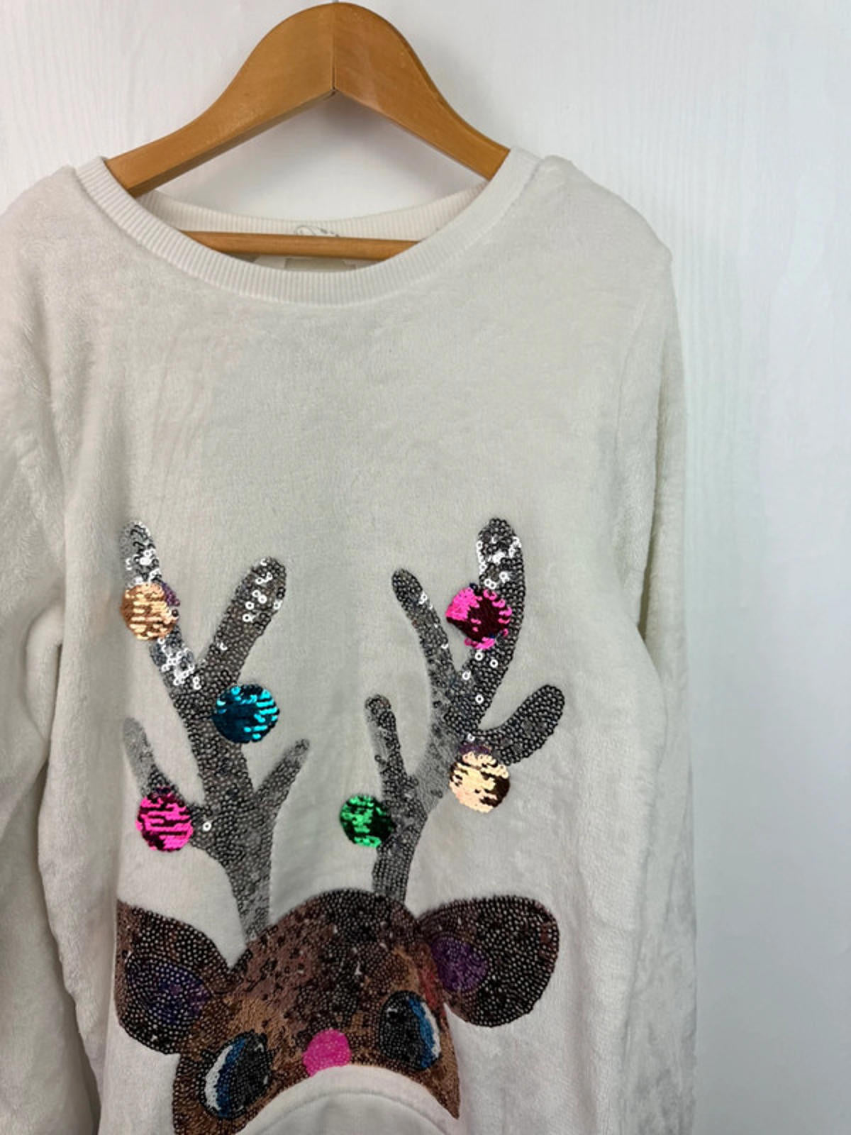 H&M Fluffy Reindeer Jumper - Girls 8-10 Years