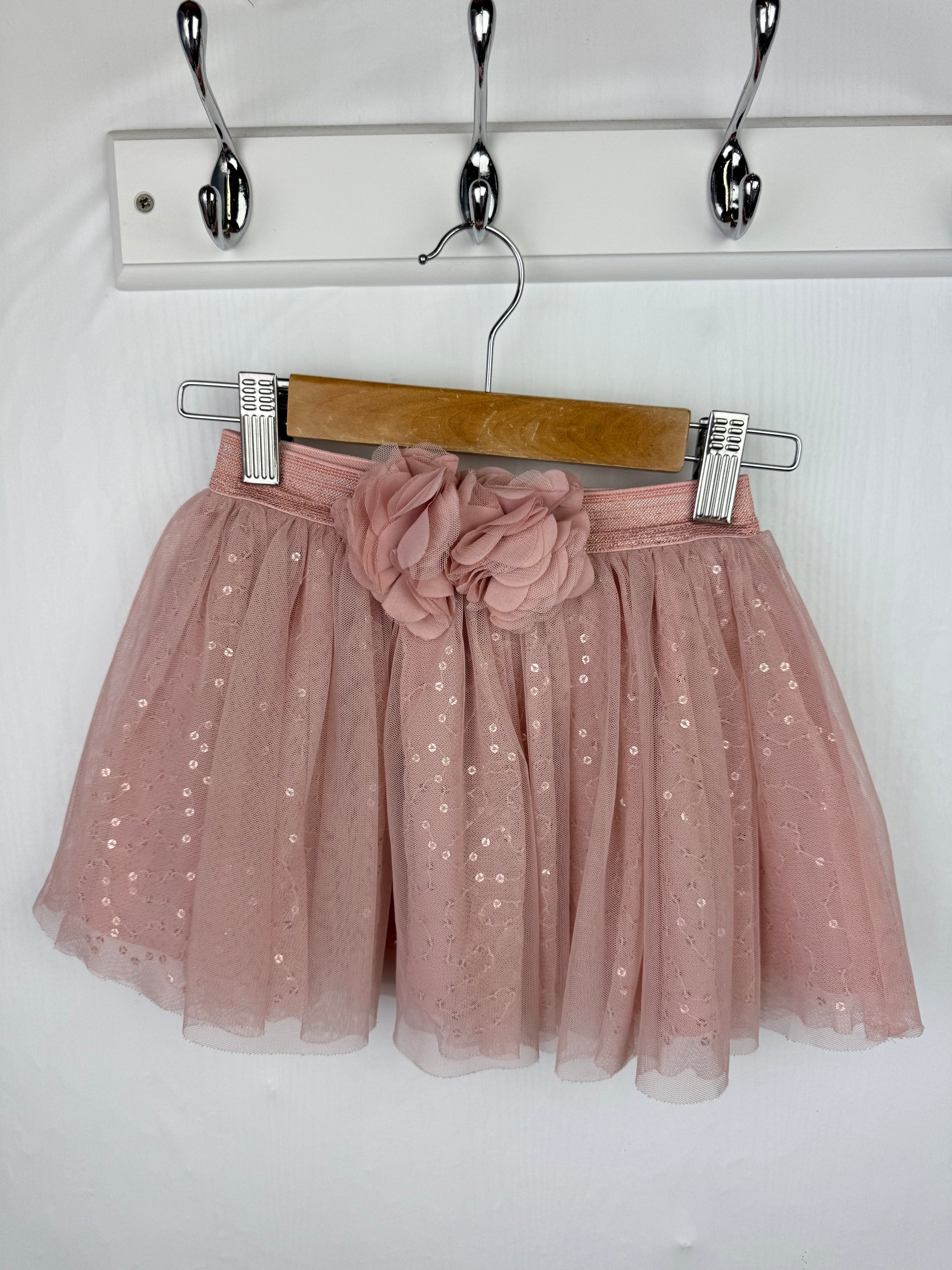 F&F Pink Mesh Sequin Skirt - Girls 3-4 Years