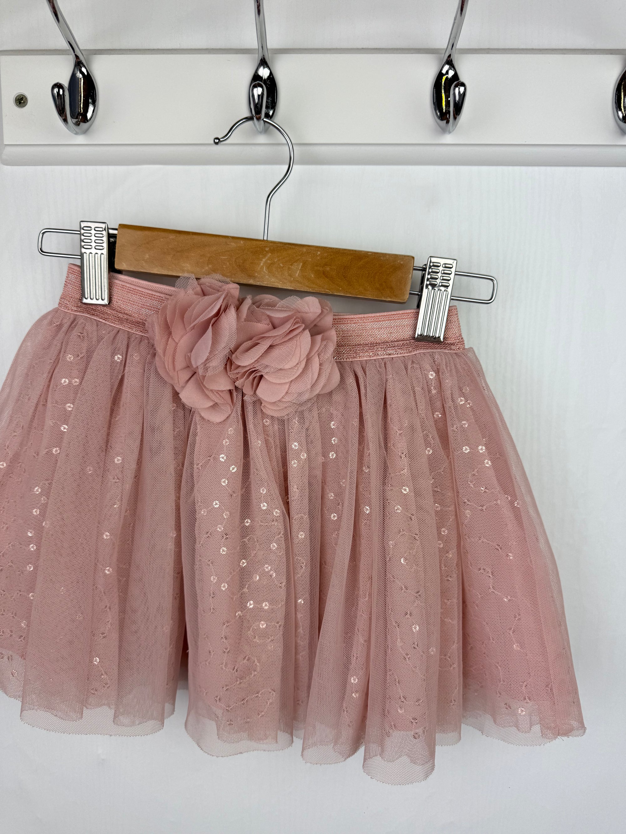 F&F Pink Mesh Sequin Skirt - Girls 3-4 Years