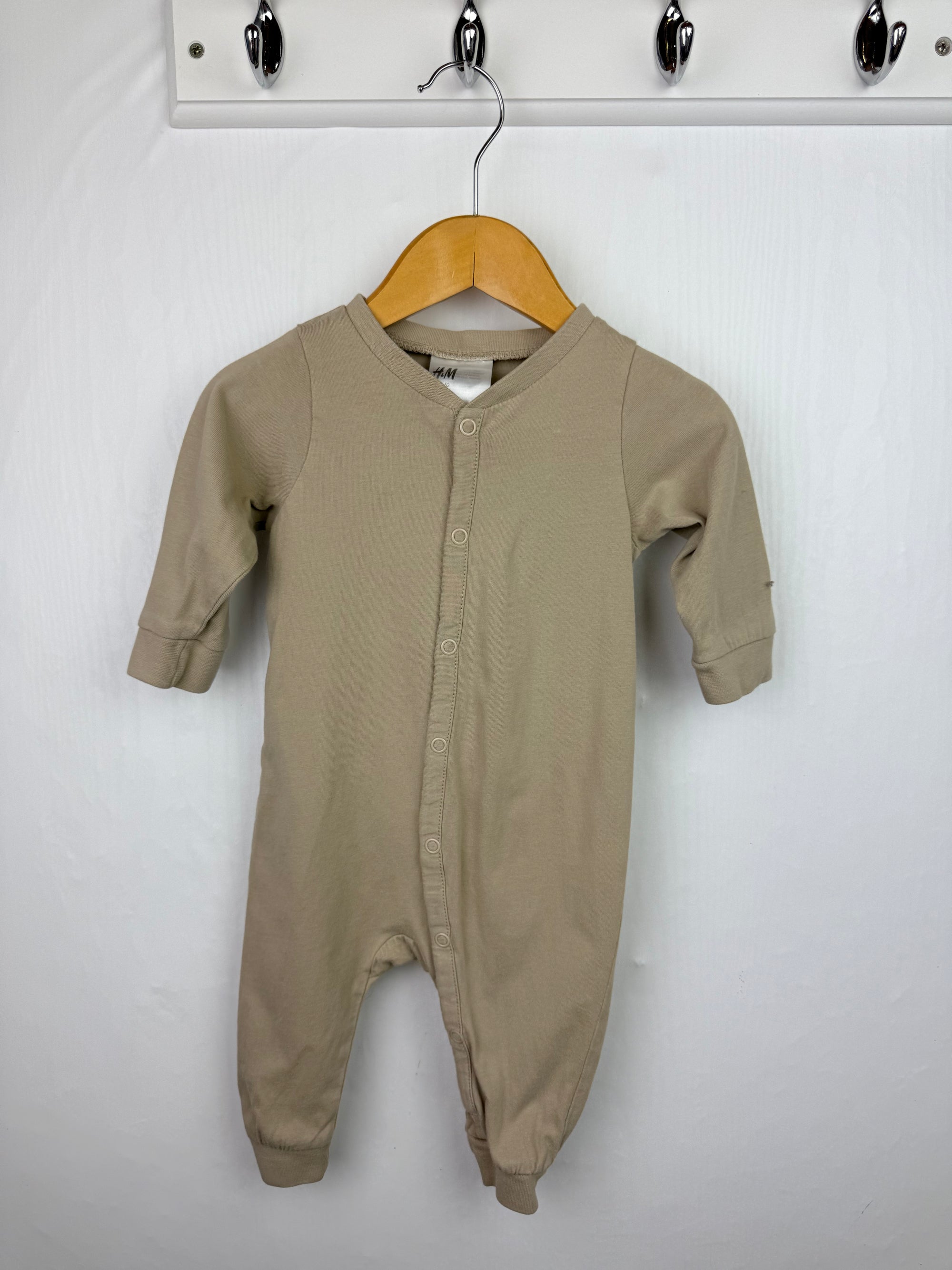 H&M Light Brown Romper - Boys 2-4 Months