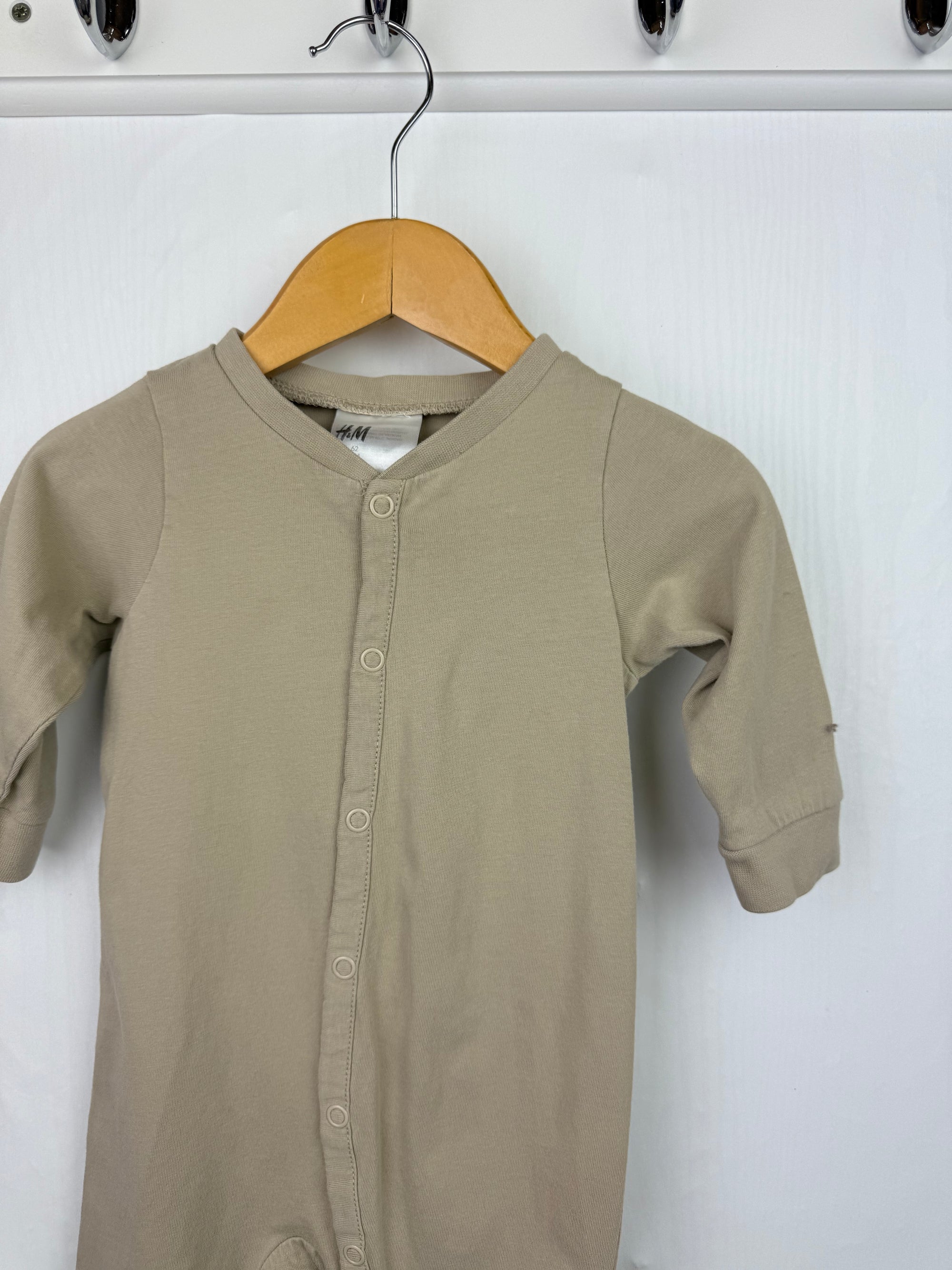 H&M Light Brown Romper - Boys 2-4 Months