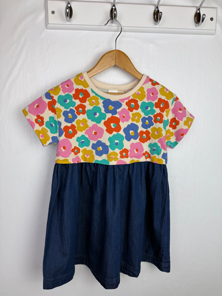 NWOT's Next Floral Denim Dress - Girls 3-4 Years Little Ones Preloved Second Hand Baby, Girls & Boys Clothes. UK Postage