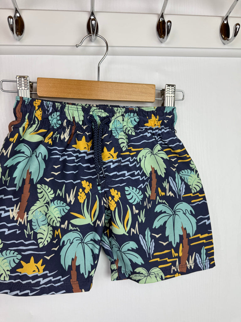 H&M Palm Tree Swim Shorts - Boys 2-4 Years Little Ones Preloved Second Hand Baby, Girls & Boys Clothes. UK Postage