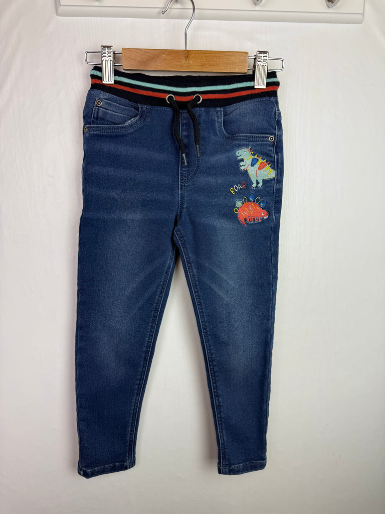 Nutmeg Dinoaur Denim Jeans - Boys 4-5 Years Little Ones Preloved Second Hand Baby, Girls & Boys Clothes. UK Postage