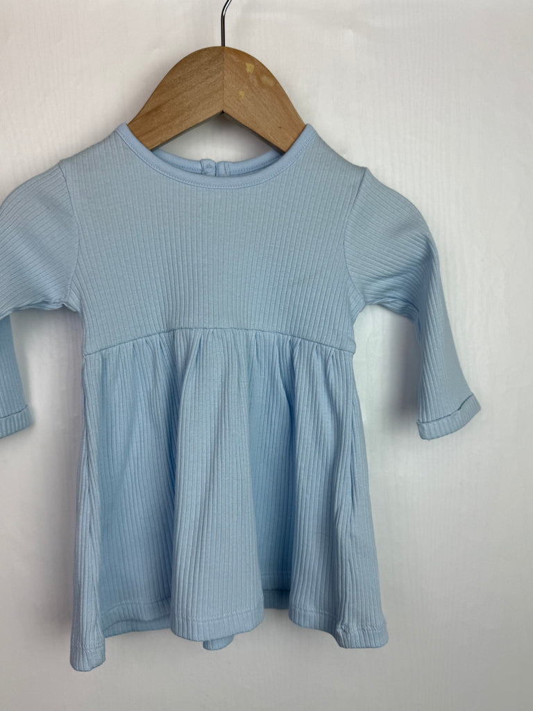 Primark Blue Ribbed Dress - Girls 0-3 Months Little Ones Preloved Second Hand Baby, Girls & Boys Clothes. UK Postage