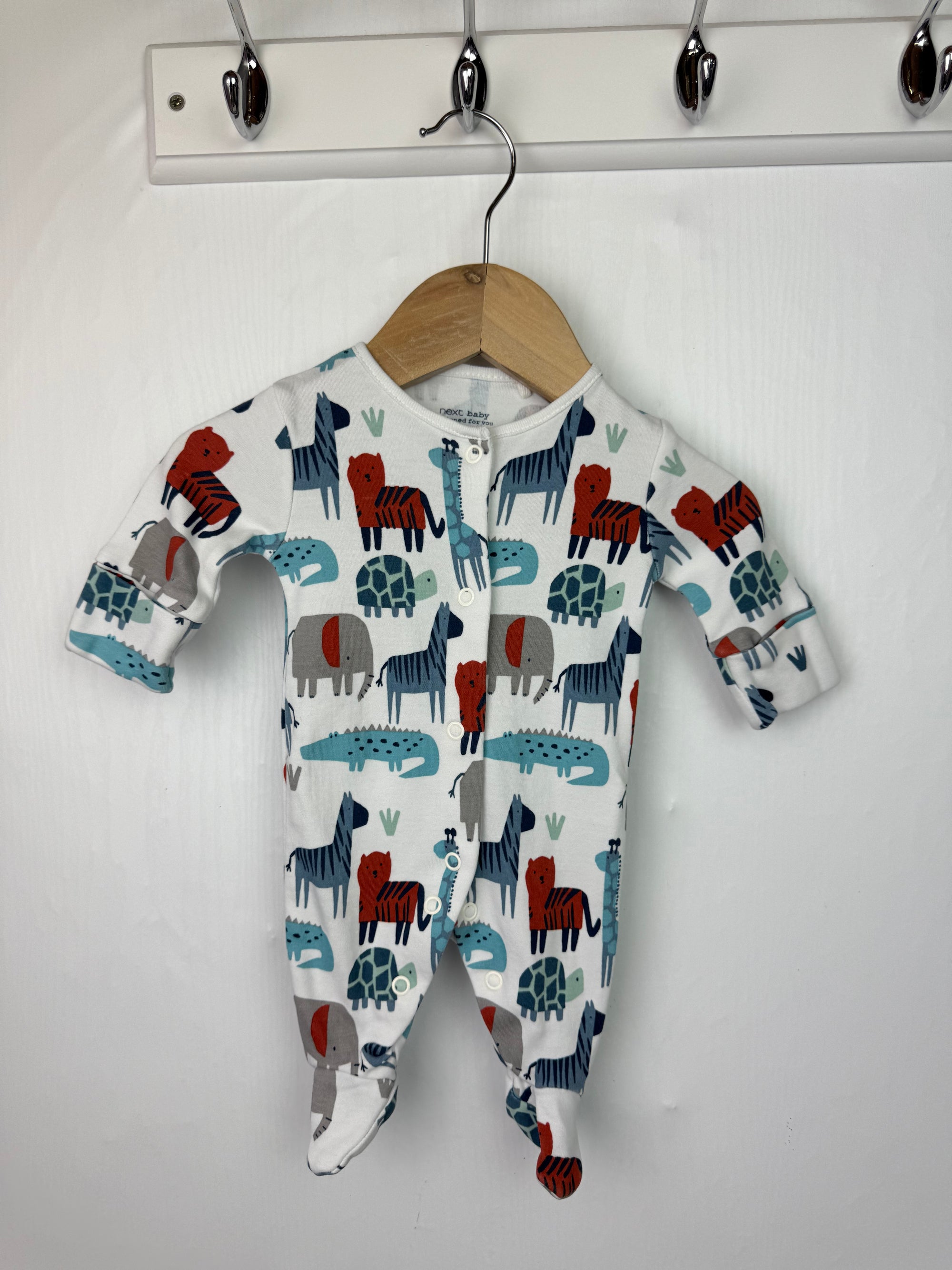 Next Zoo Animals Sleepsuit - Boys Newborn Little Ones Preloved. Preloved Kids & Children’s Gently Used Clothing. Second Hand Baby, Girls & Boys Clothes. UK Postage