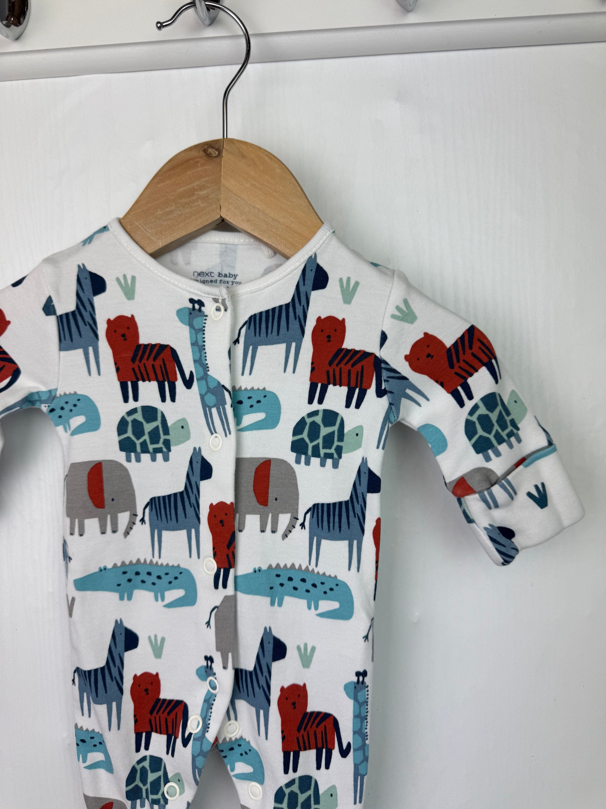 Next Zoo Animals Sleepsuit - Boys Newborn Little Ones Preloved. Preloved Kids & Children’s Gently Used Clothing. Second Hand Baby, Girls & Boys Clothes. UK Postage